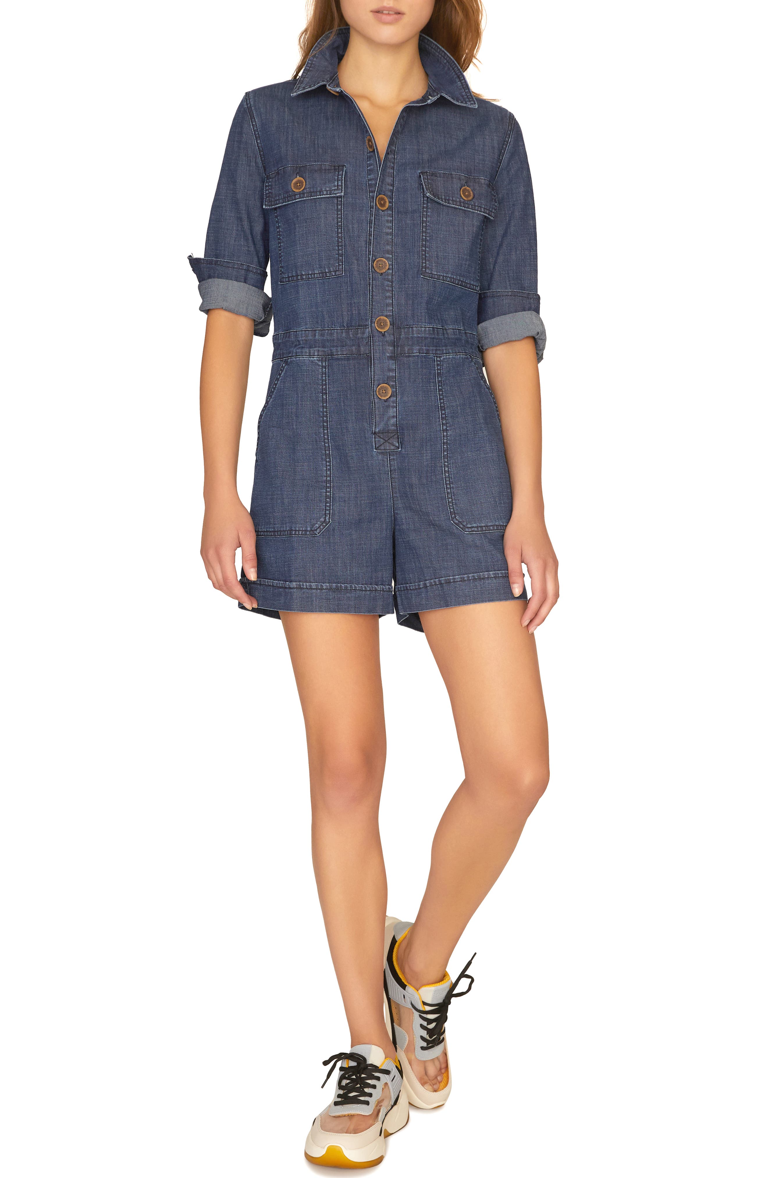 Sanctuary Coronado Denim Romper, Blue