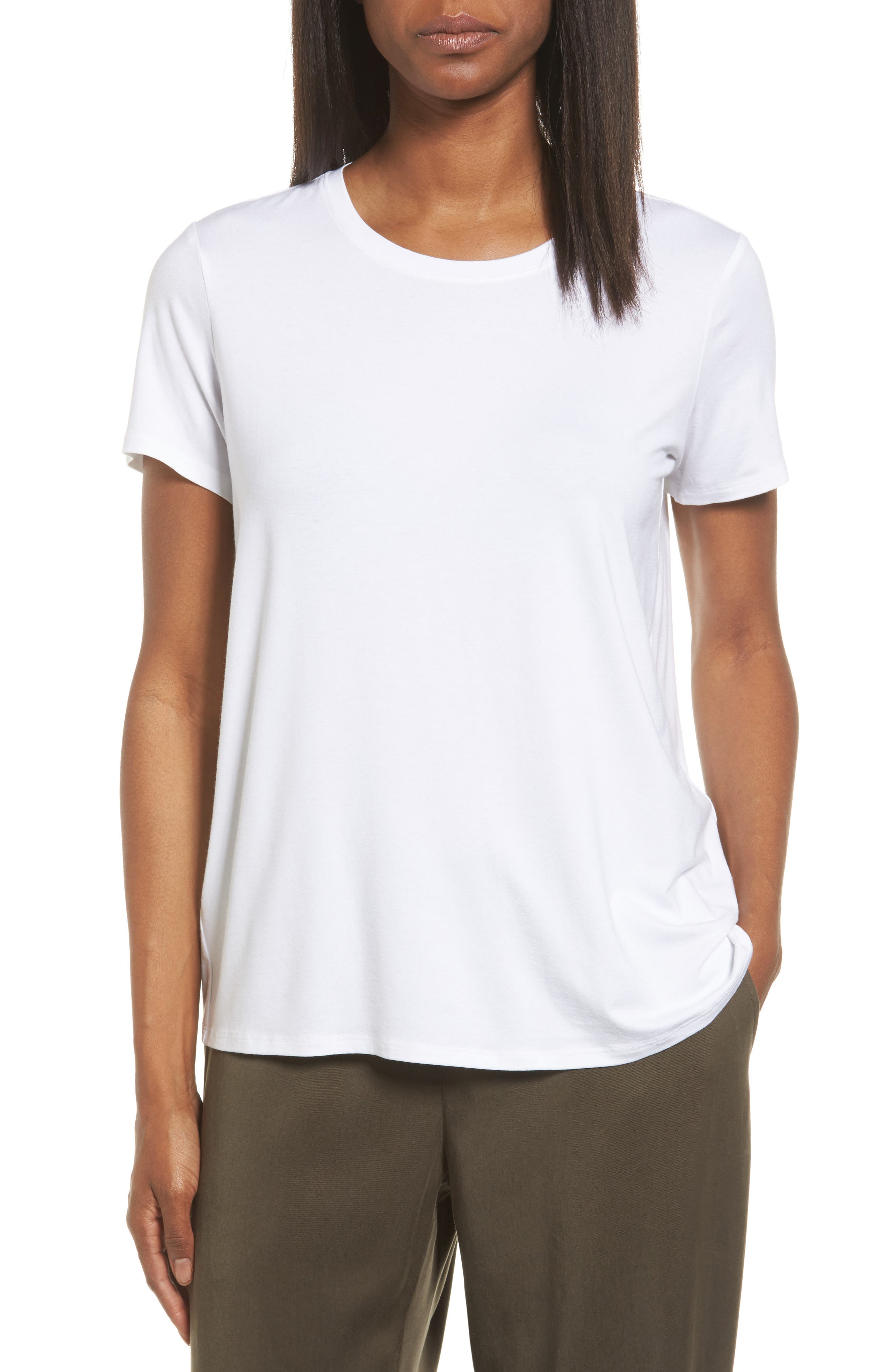 eileen fisher white tee shirt