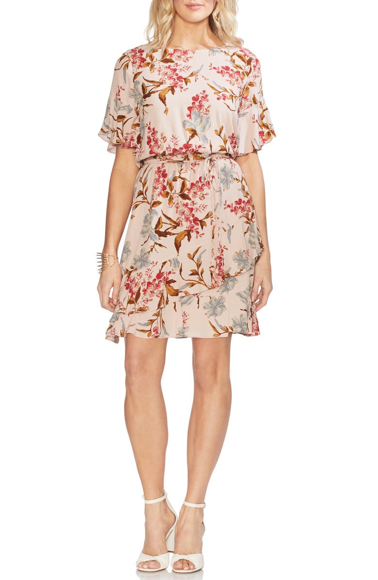 Vince Camuto Dresses RUFFLE WILDFLOWER PRINT DRESS