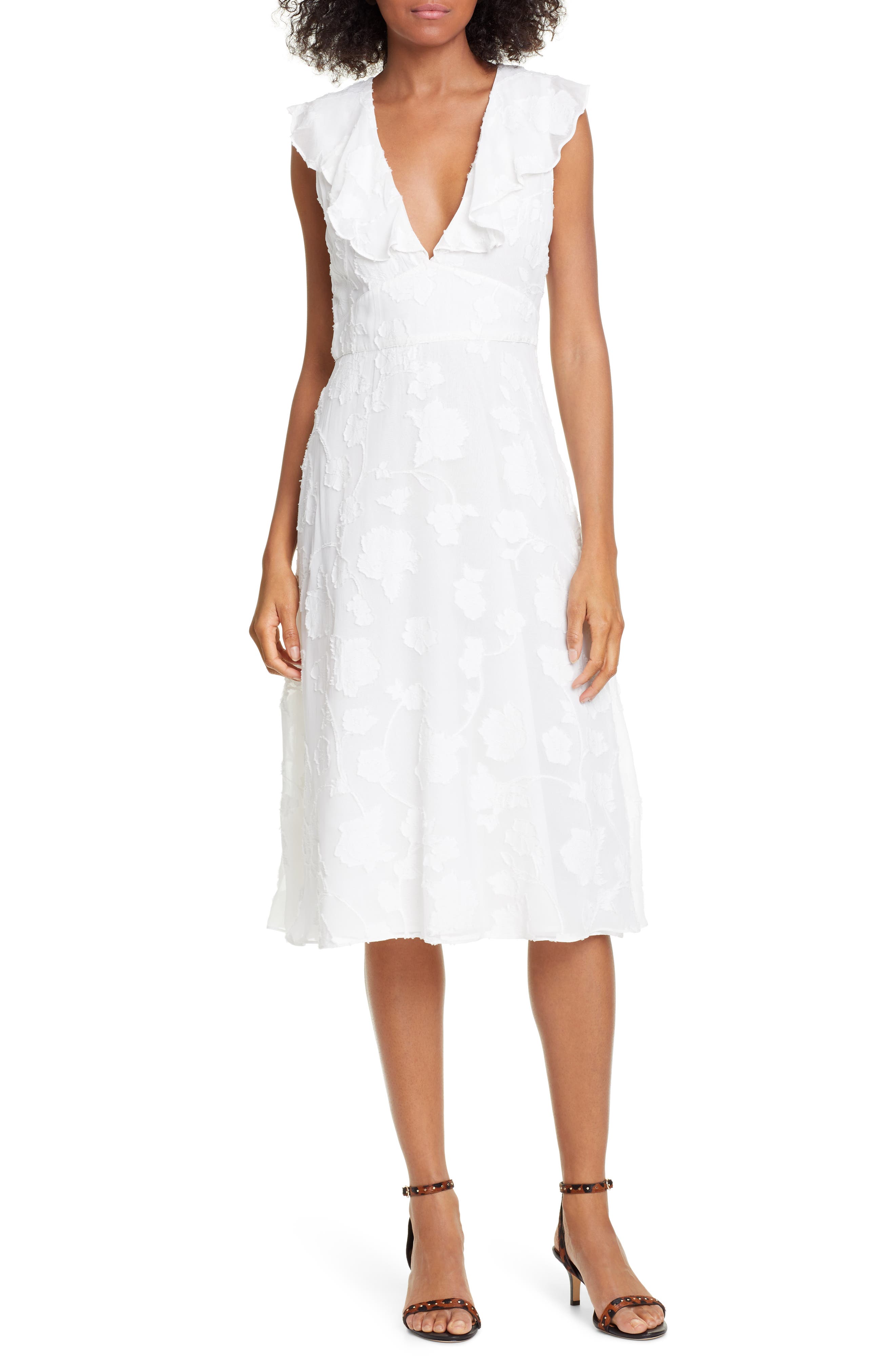 Joie Adella Burnout Dress, Ivory