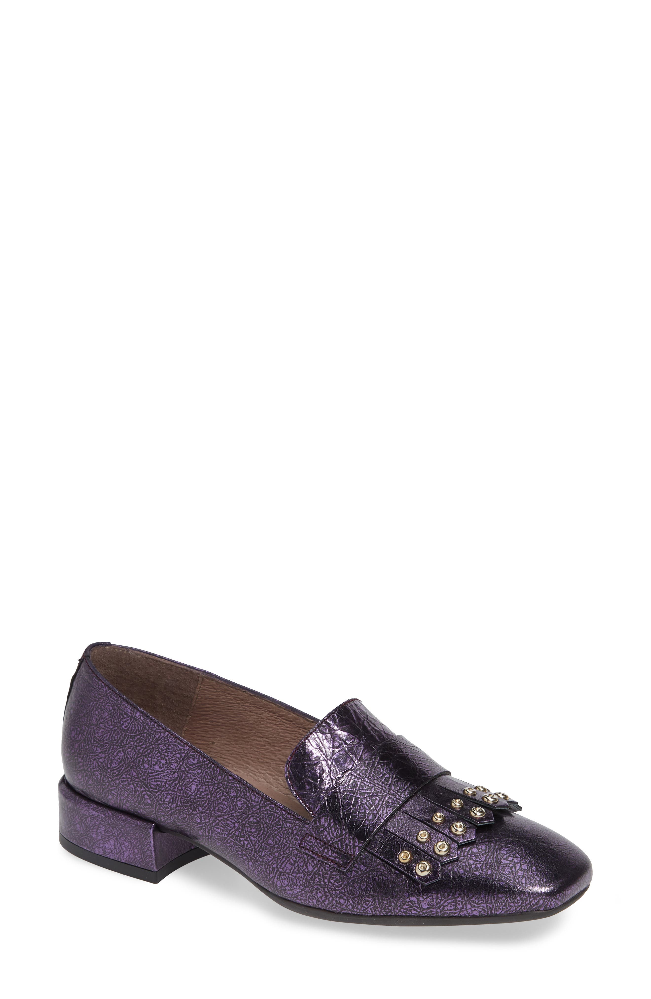 Wonders Low Heel Fringe Loafer - Purple