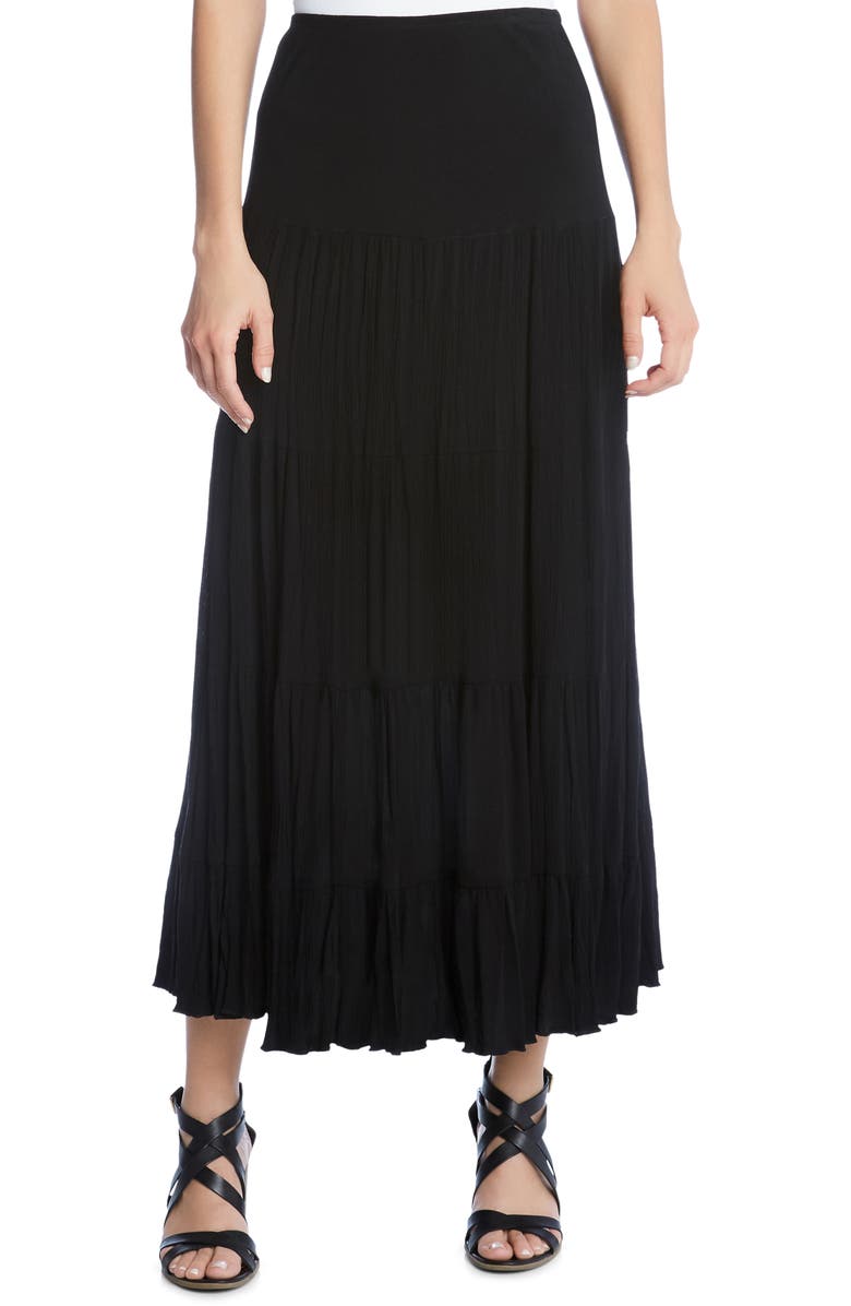 Karen Kane Skirts CRUSHED TIERED MAXI SKIRT