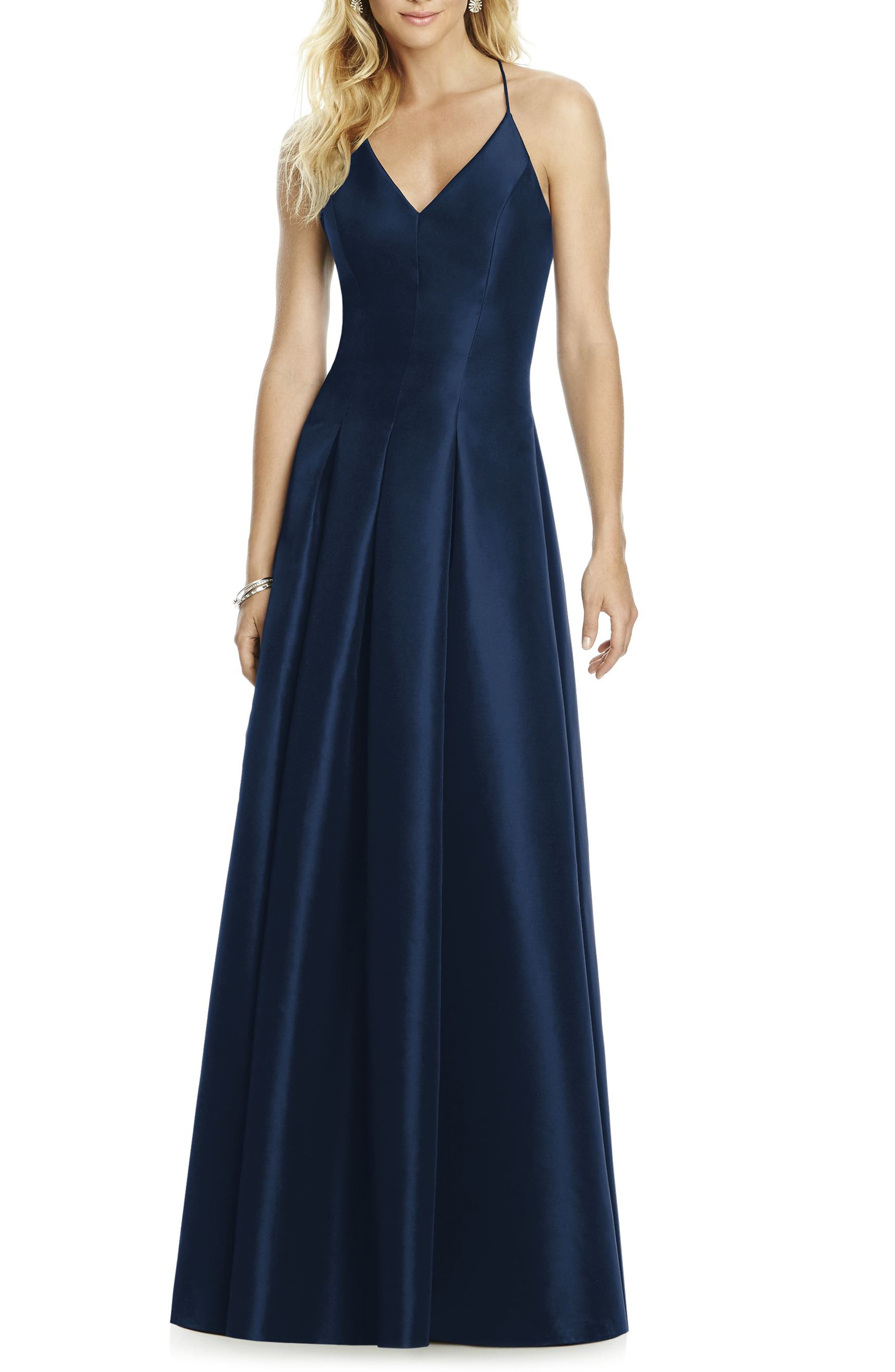 After Six Cross Back Taffeta A-Line Gown