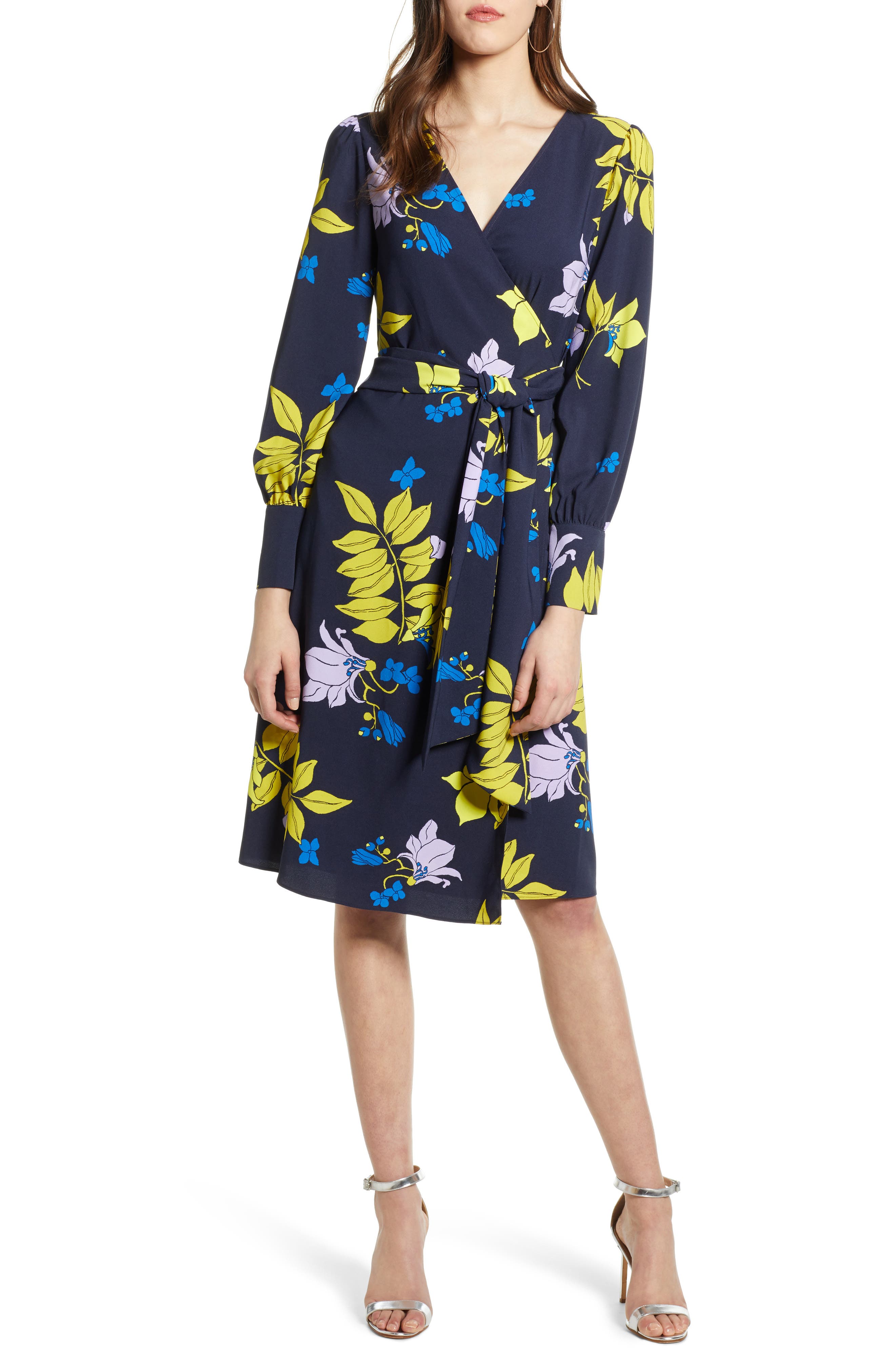 Petite Halogen Wrap Dress, Blue