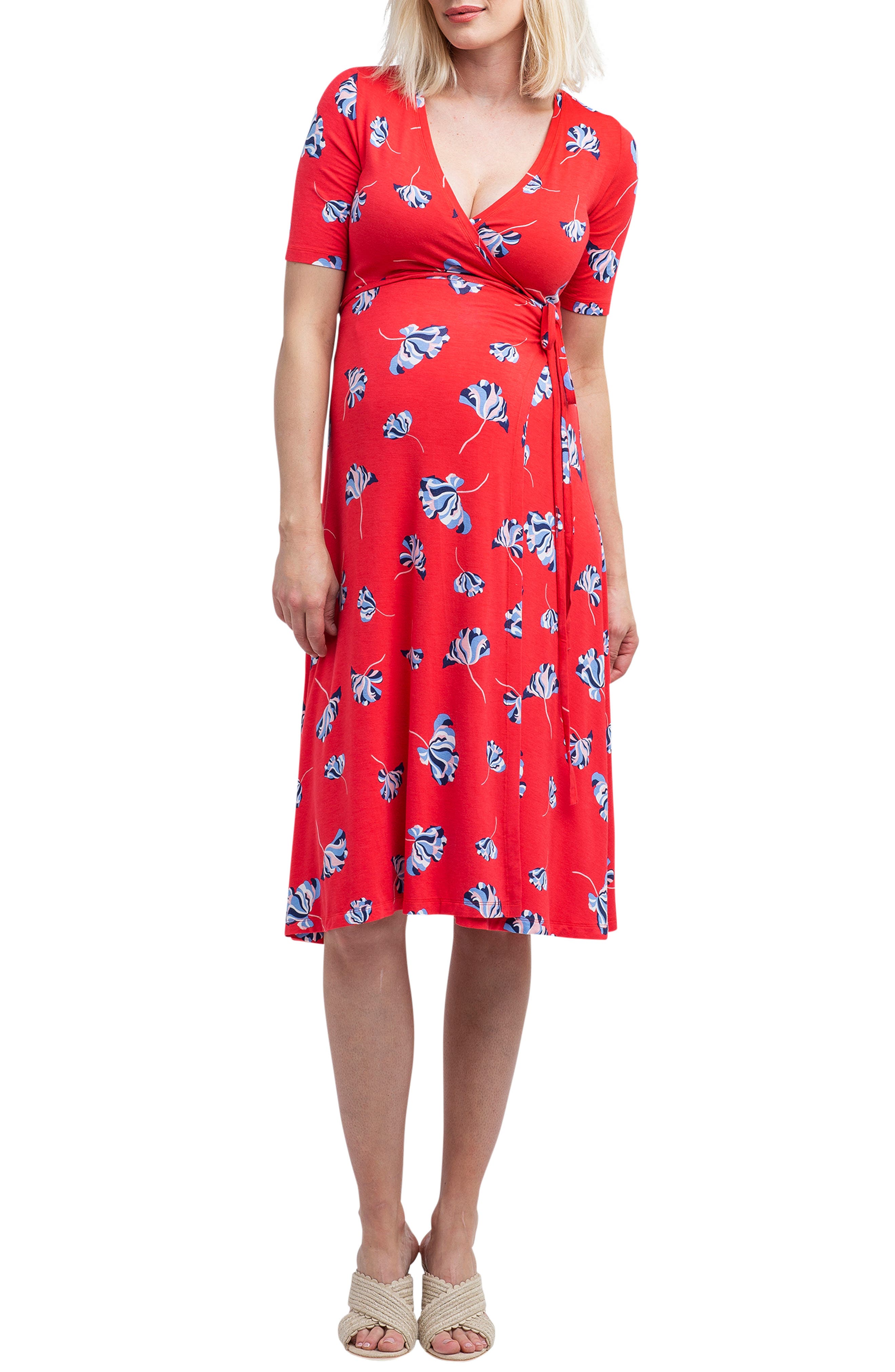 Nom Maternity Maya Maternity/nursing Wrap Dress, Pink