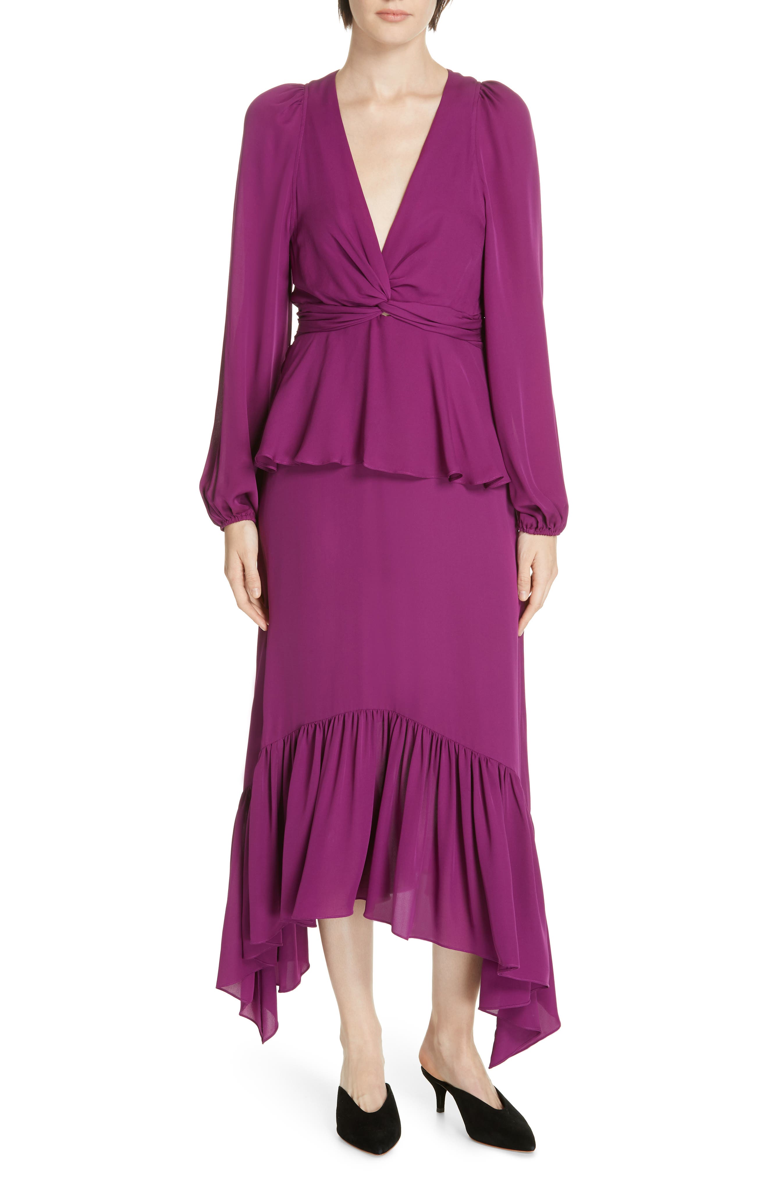 A.l.c. Stanwyck Ruffle Silk Dress, Purple