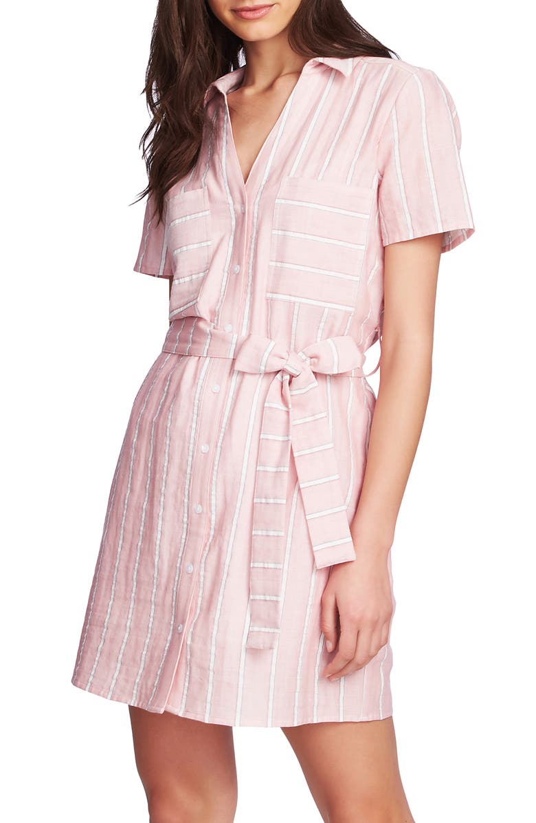 1.state Dresses SUNWASHED STRIPE PATCH POCKET SHIRTDRESS