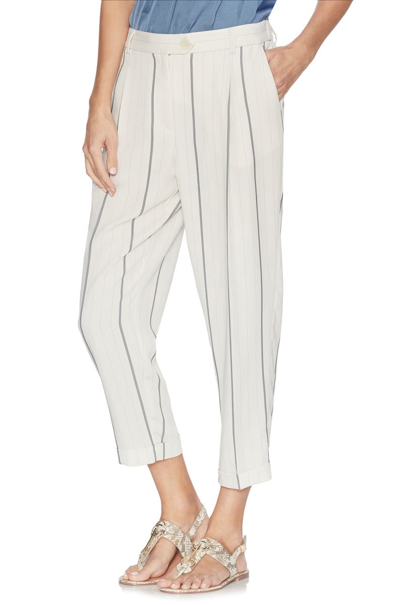 Vince Camuto Pants CUFFED STRIPE CROP PANTS