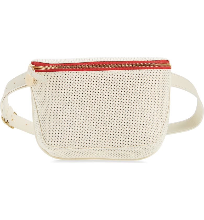 Clare V Bags PERFORATED LEATHER FANNY PACK - WHITE