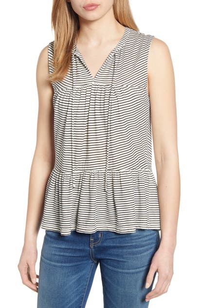 Lucky Brand Tops RUFFLE STRIPE TUNIC