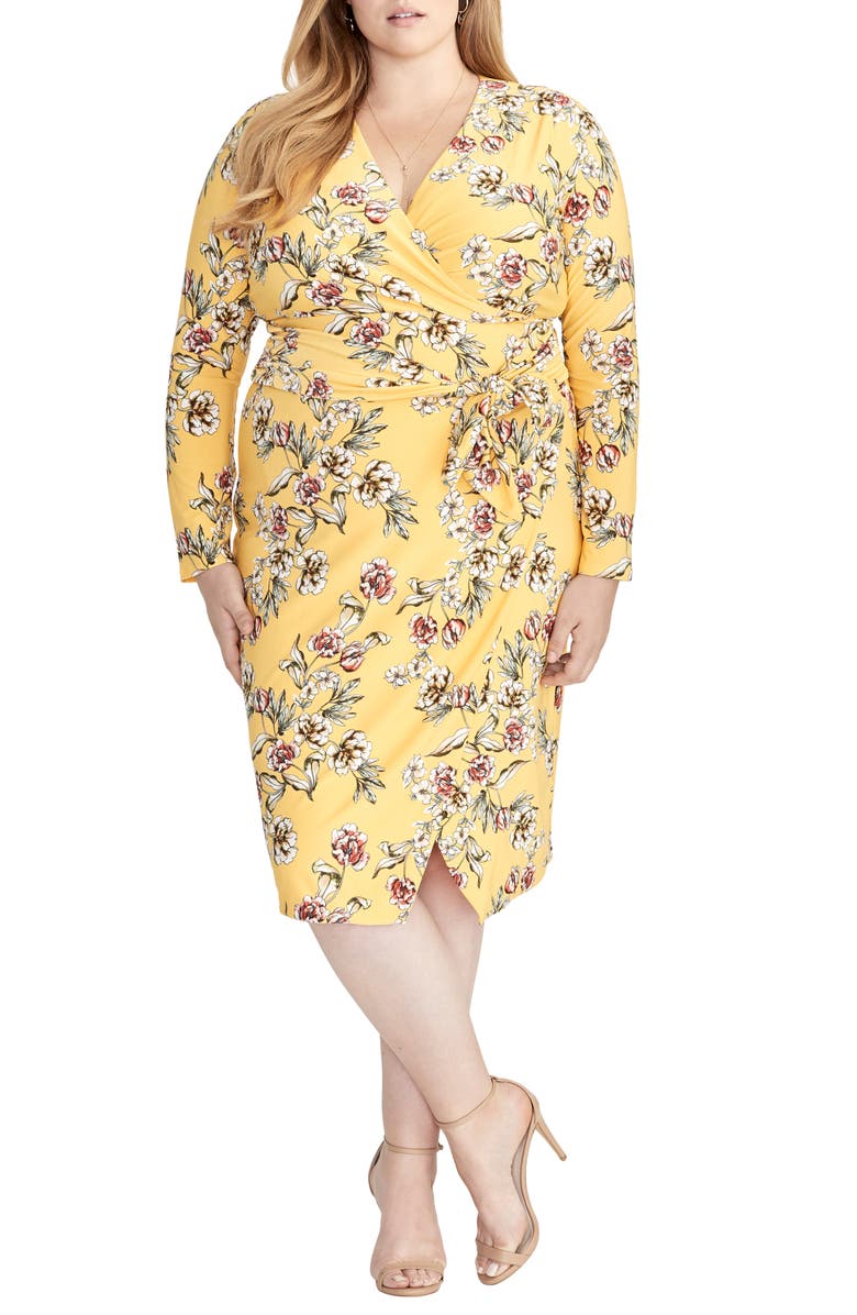 Rachel Rachel Roy Dresses FLORAL FAUX WRAP DRESS