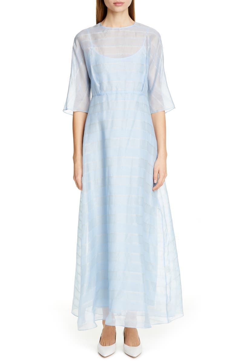Mansur Gavriel Tops SHEER STRIPE SILK MAXI