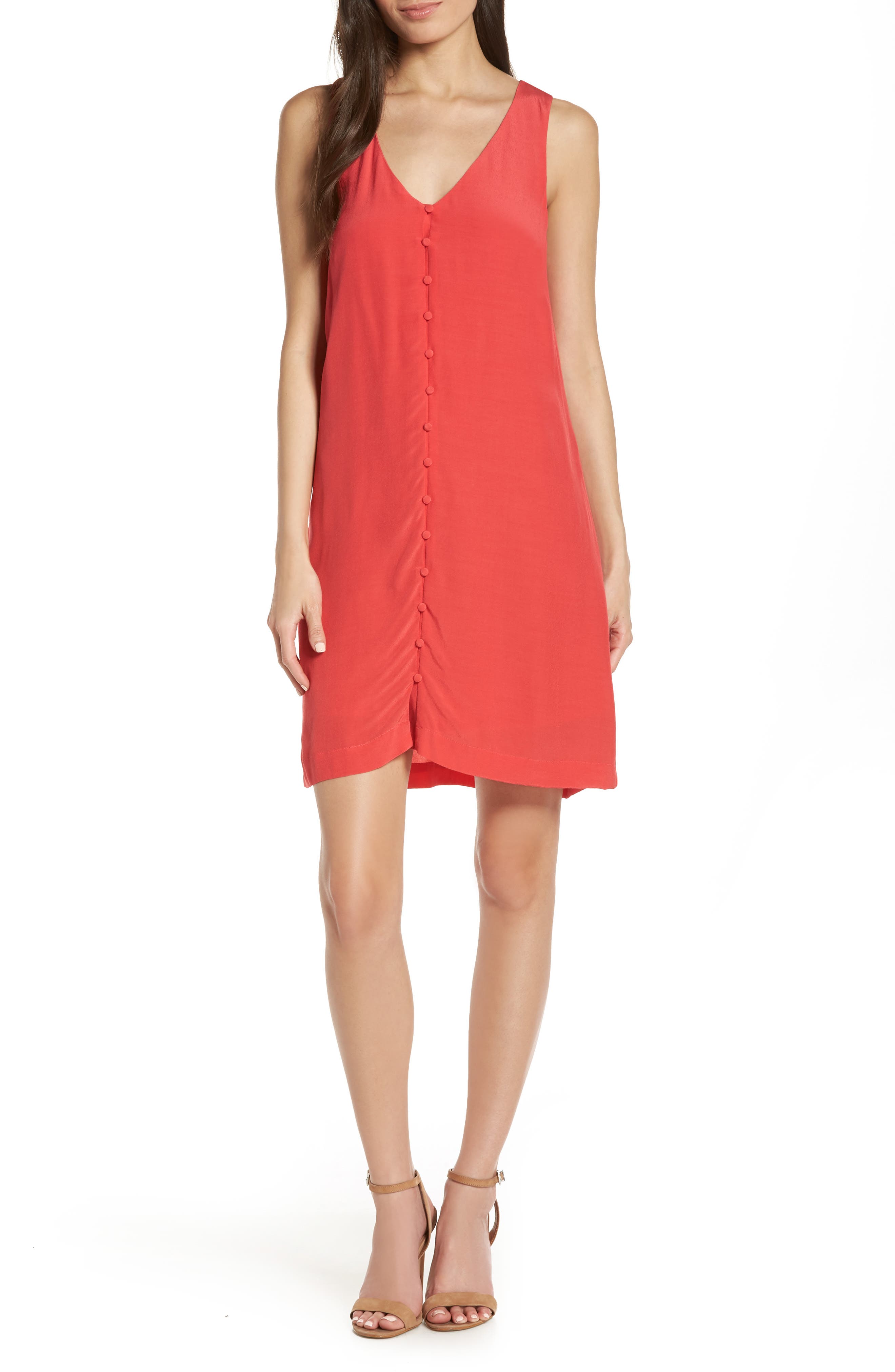 Bb Dakota Hammered Crepe Shift Dress, Pink
