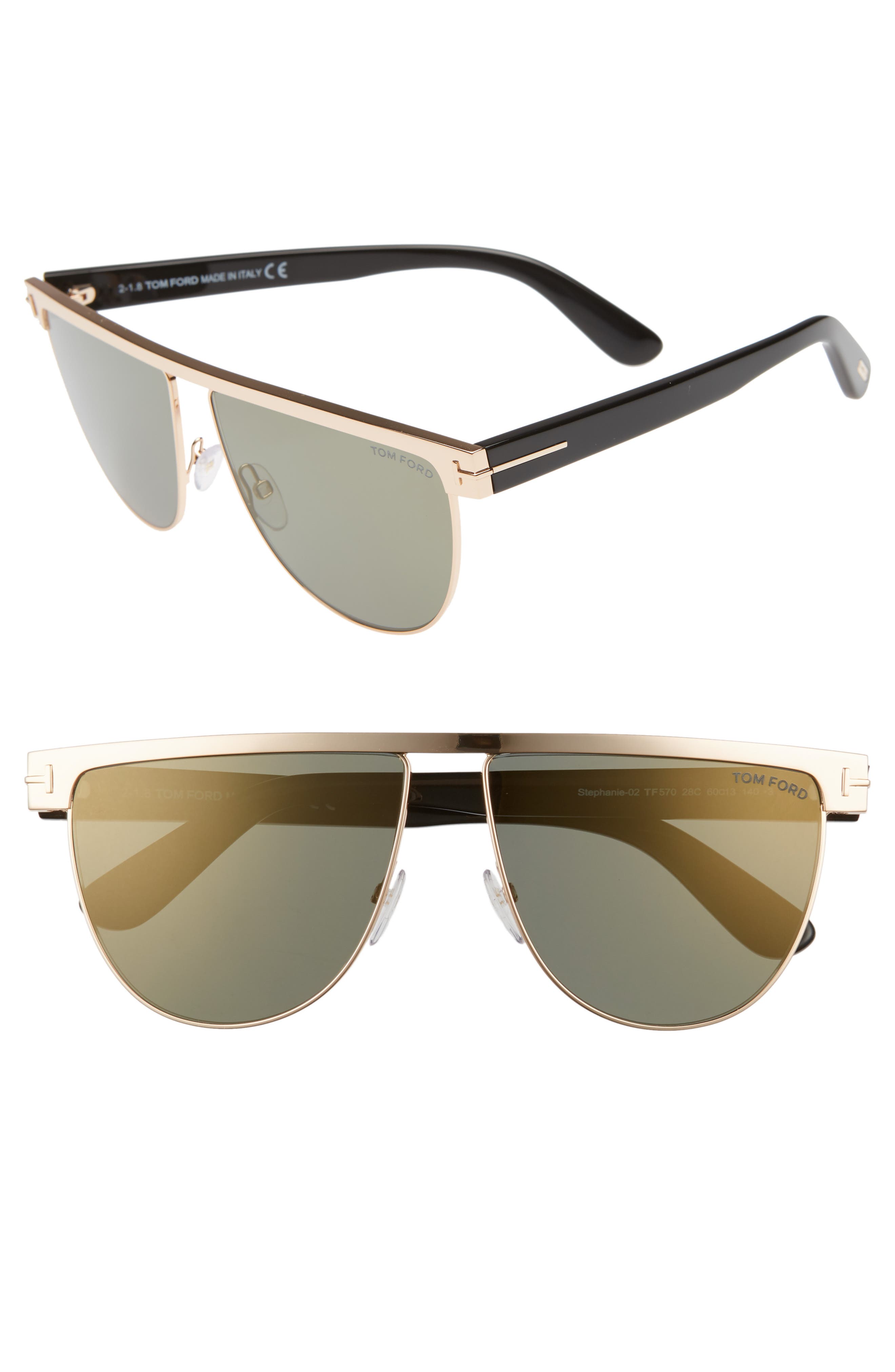 UPC 664689900343 product image for Women's Tom Ford Stephanie 60Mm Mirrored Sunglasses - Rose Gold/ Black/ Smoke | upcitemdb.com