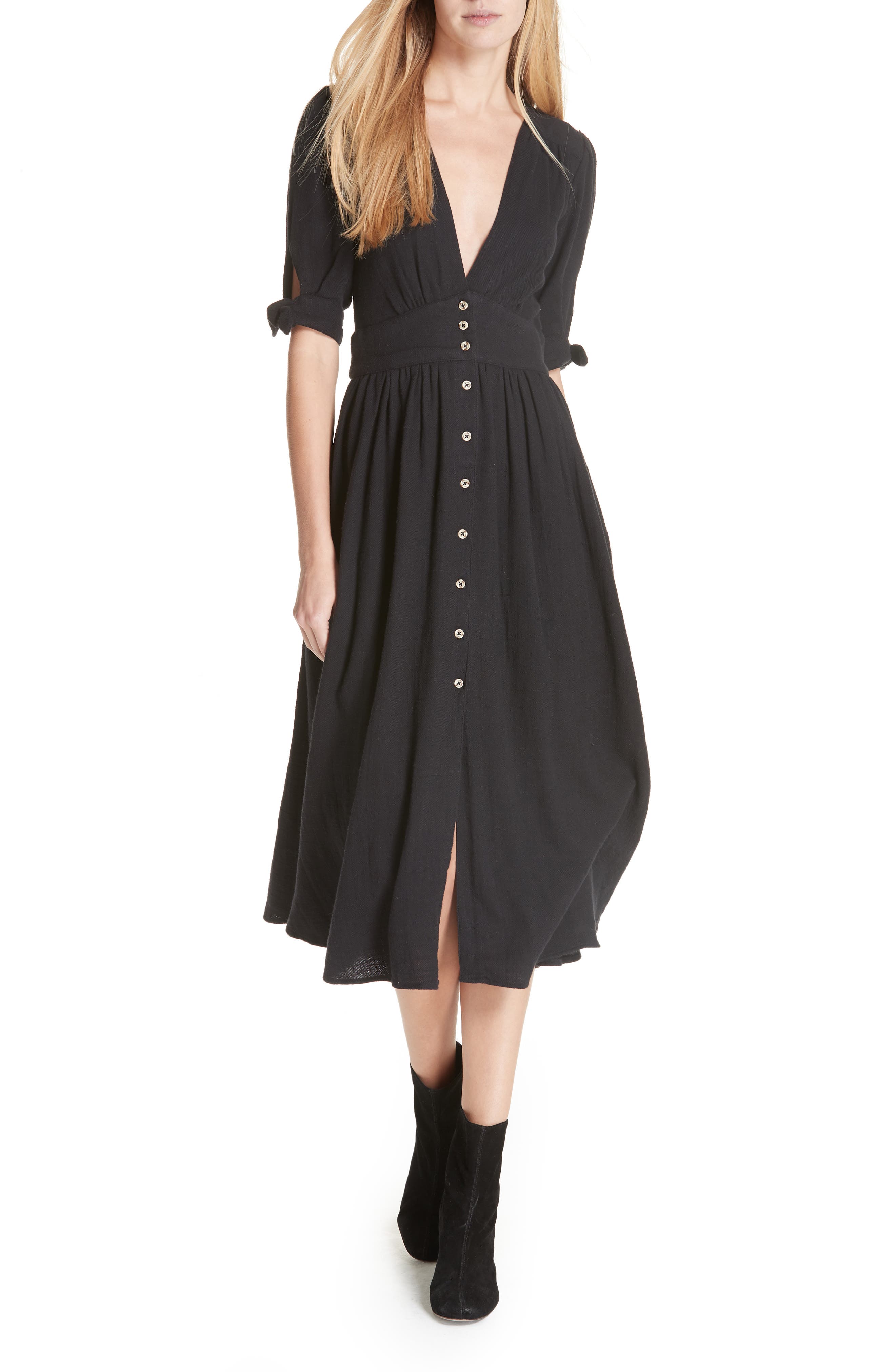 Free People Love Of My Life Midi Dress, Black