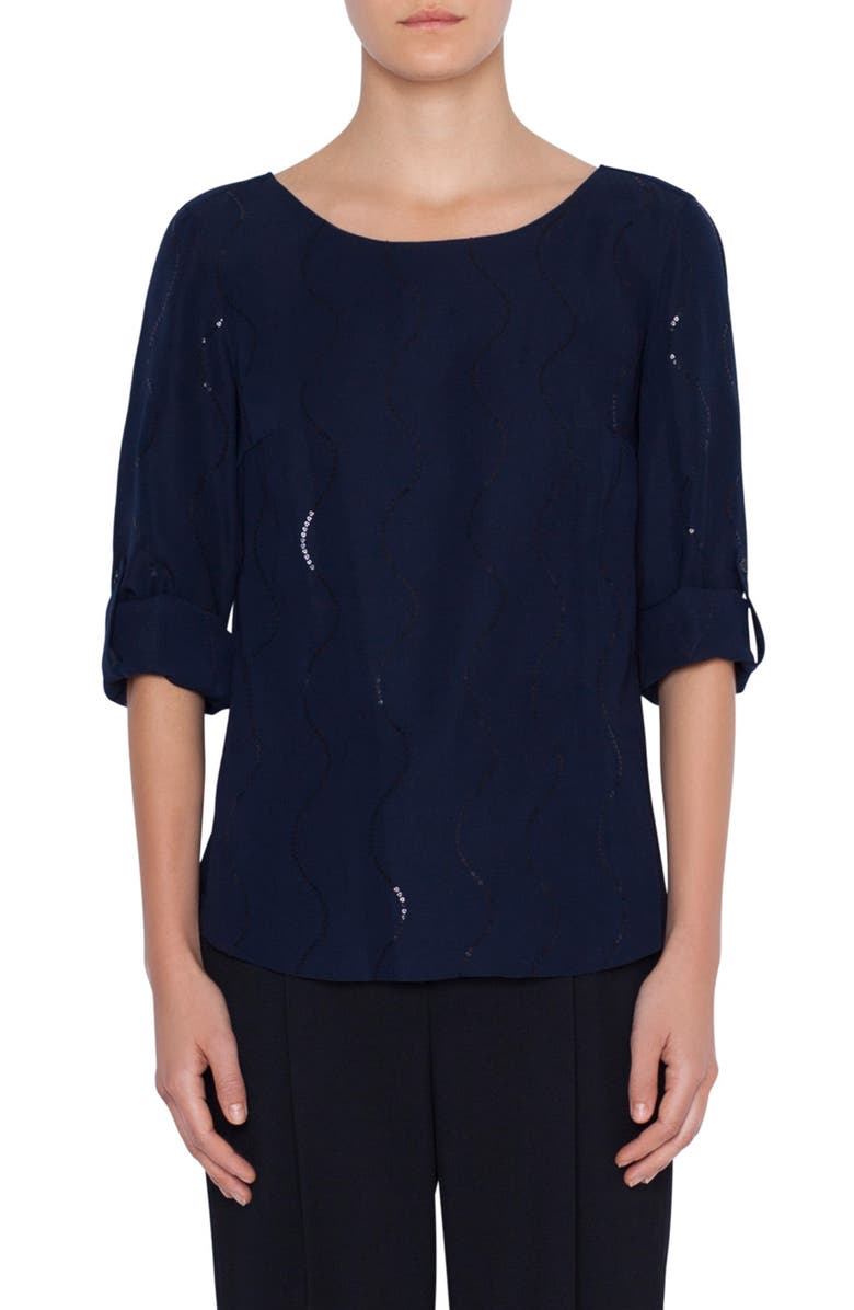 Akris Punto Tops LASER CUT CREPE BLOUSE
