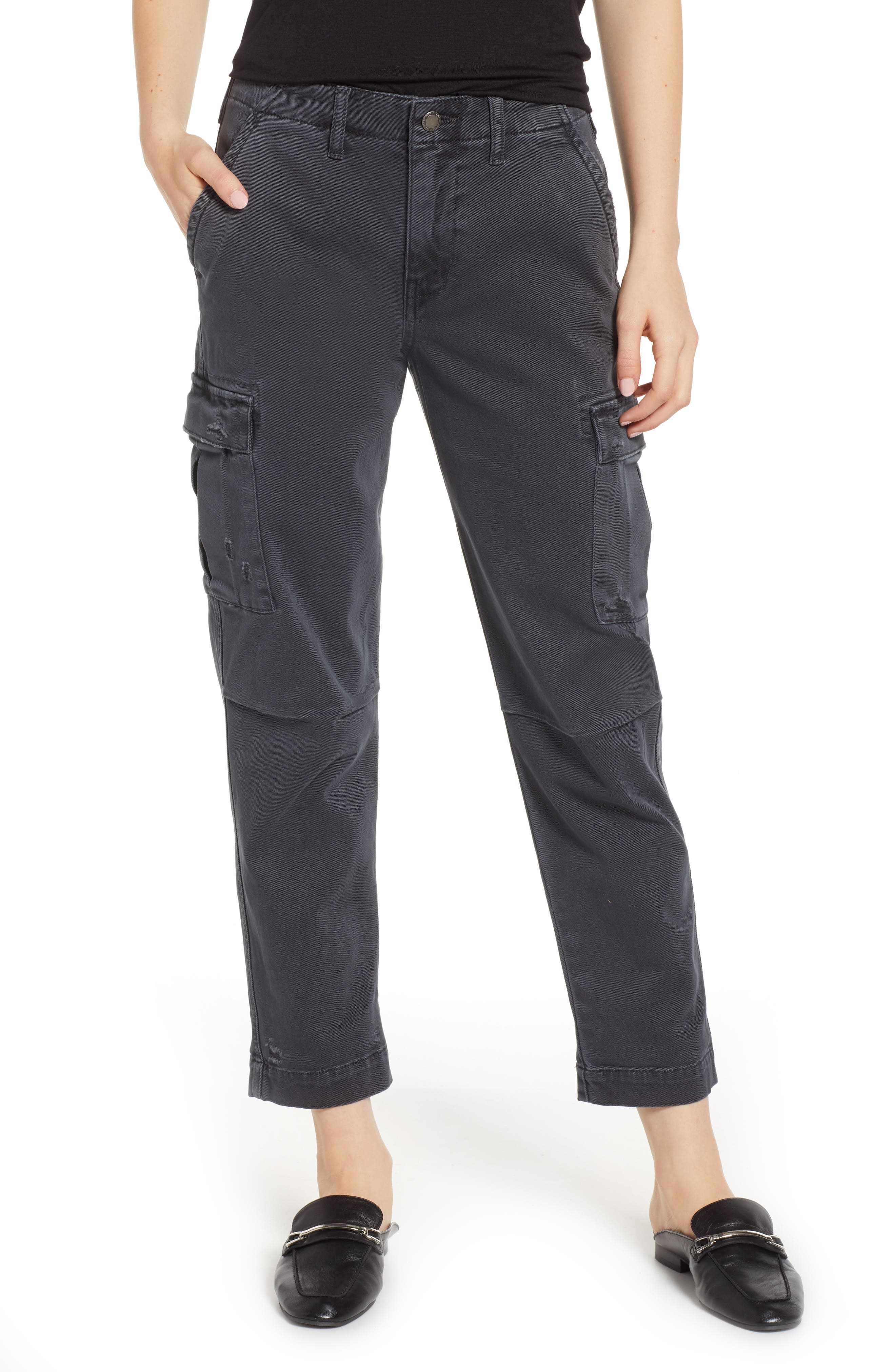 Hudson Jeans Jane Relaxed Cargo Pants, Grey