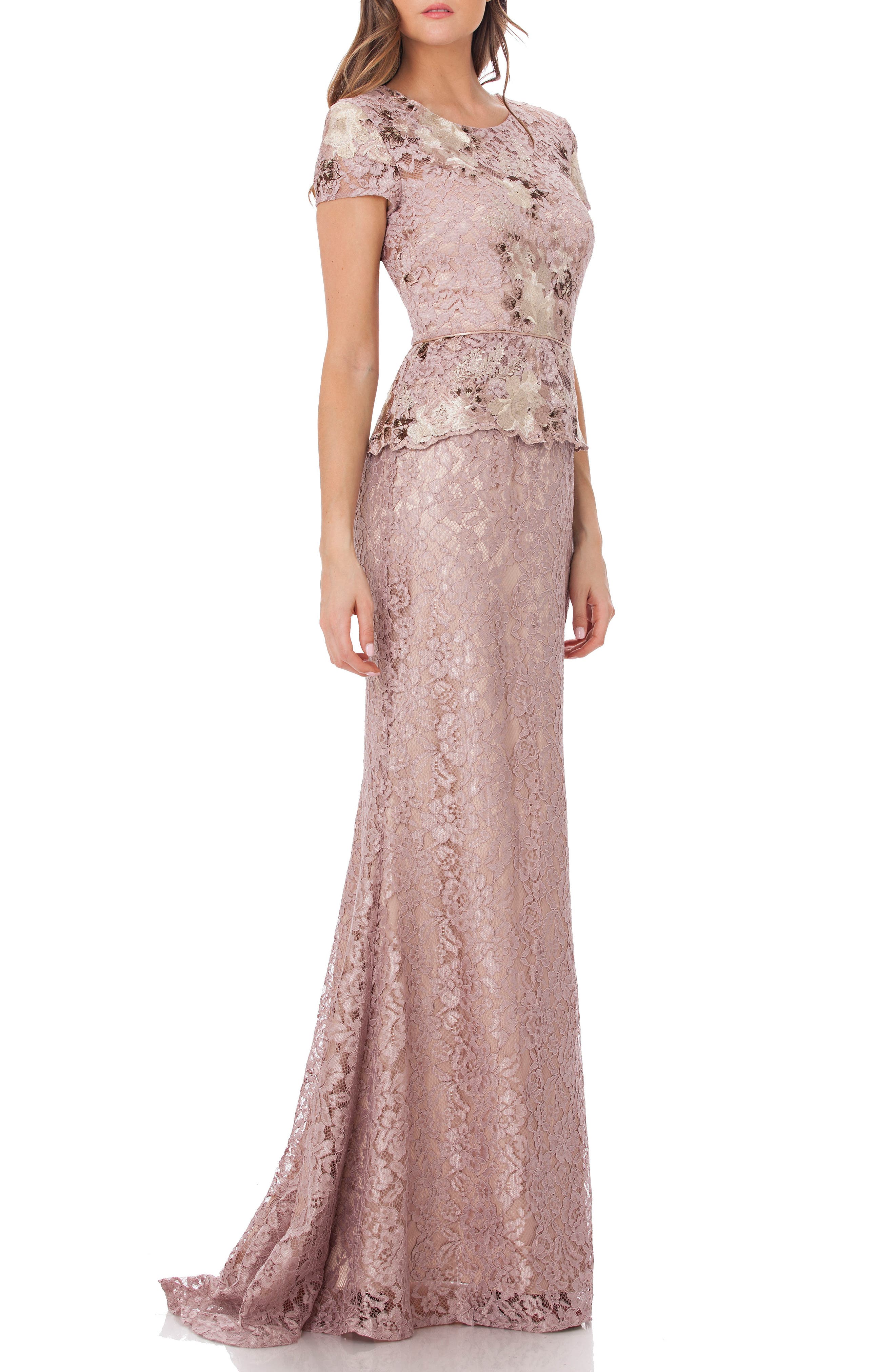 Js Collections Lace Gown, Pink