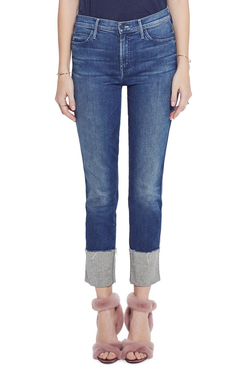 Mother Jeans THE PONY BOY FRAYED ANKLE TAPERED JEANS