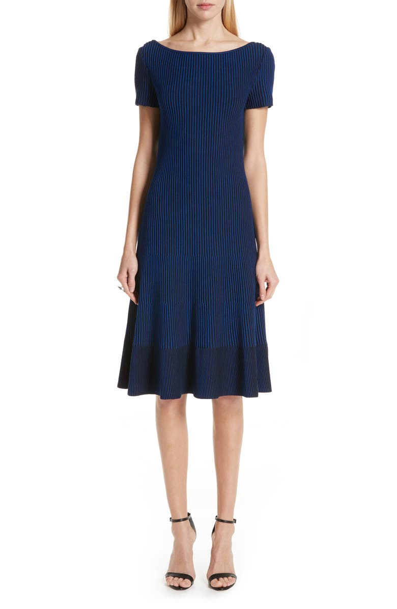 St. John Dresses OTTOMAN FIT & FLARE SWEATER DRESS