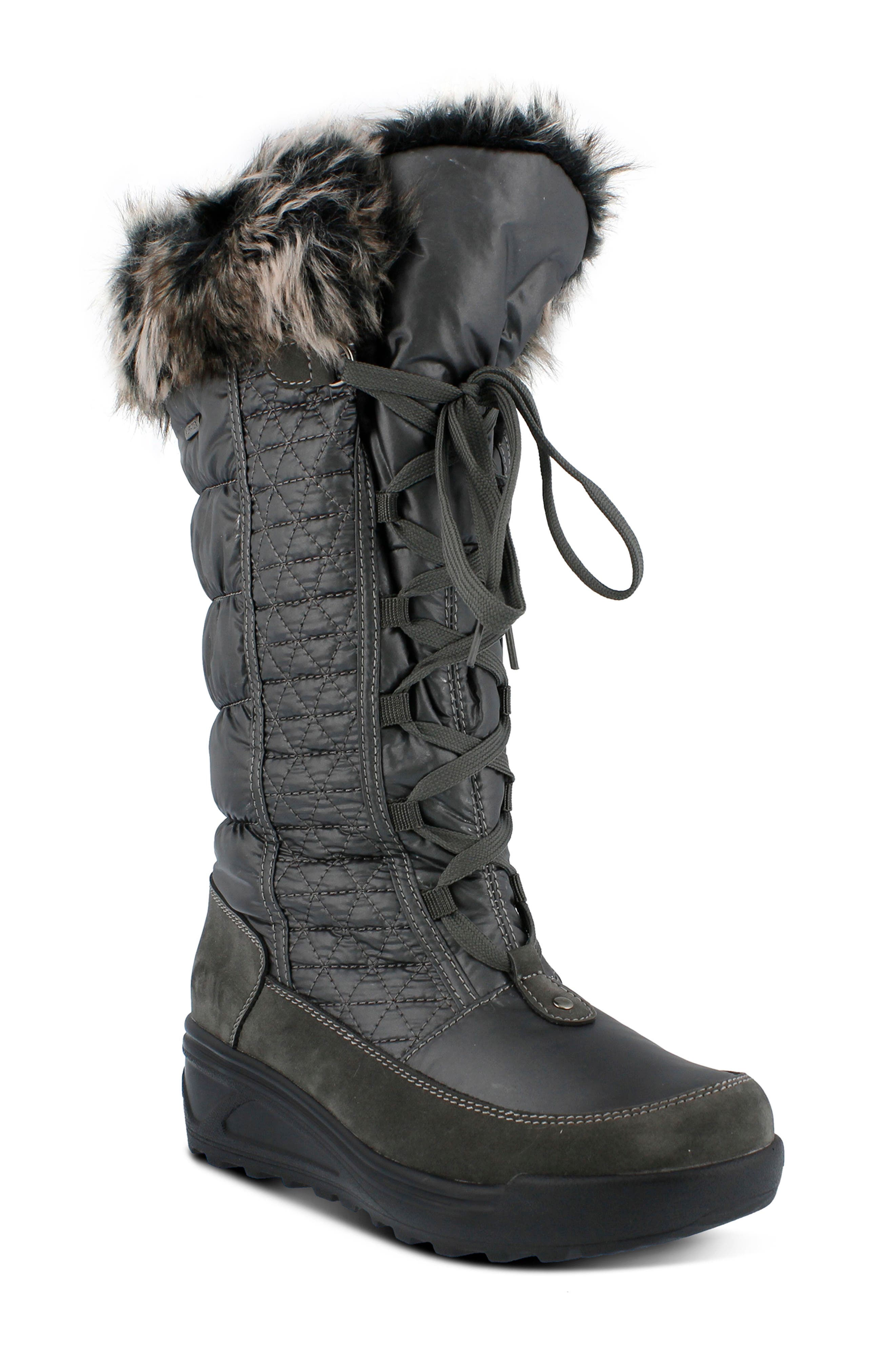 Spring Step Fotios Waterproof Faux Fur Boot - Grey
