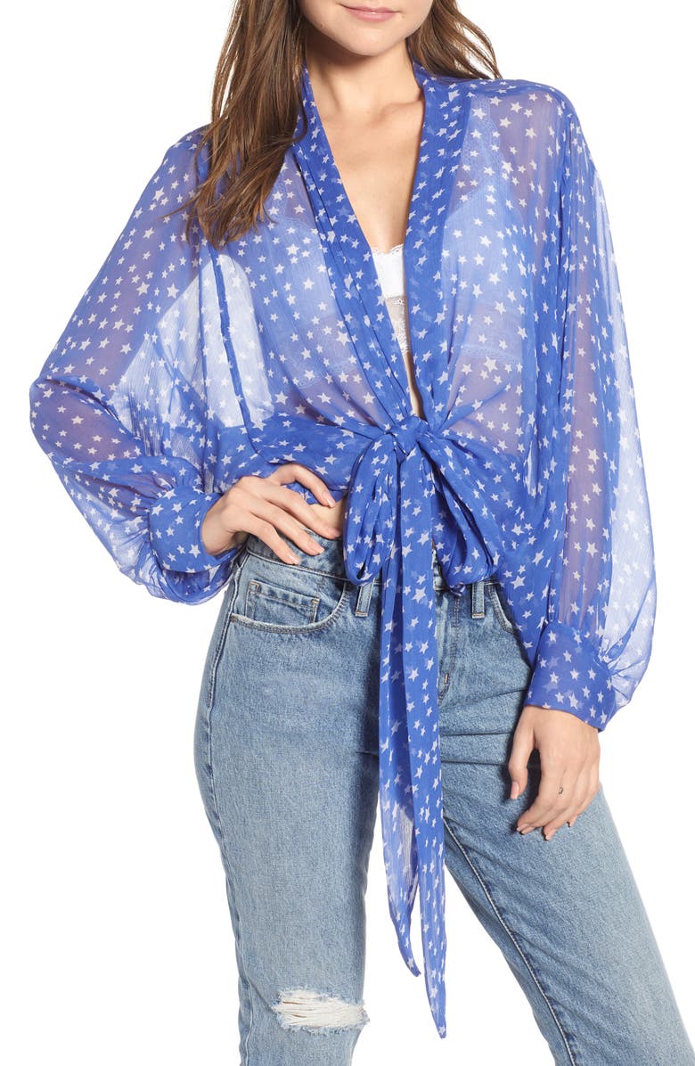 FREE PEOPLE Star Dazed Scarf Wrap, Main, color, BLUE