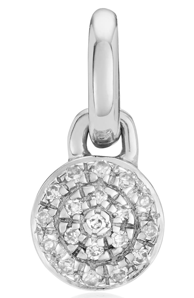 Monica Vinader Fiji Button Diamond Pendant Necklace In Silver | ModeSens