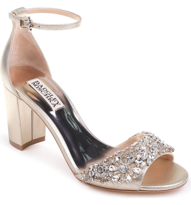 Badgley Mischka Hines Embellished Block Heel Sandal (Women) | Nordstrom