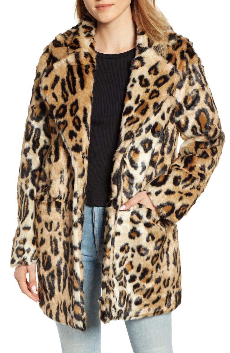 APPARIS Margot Leopard Print Faux Fur Coat | Nordstrom