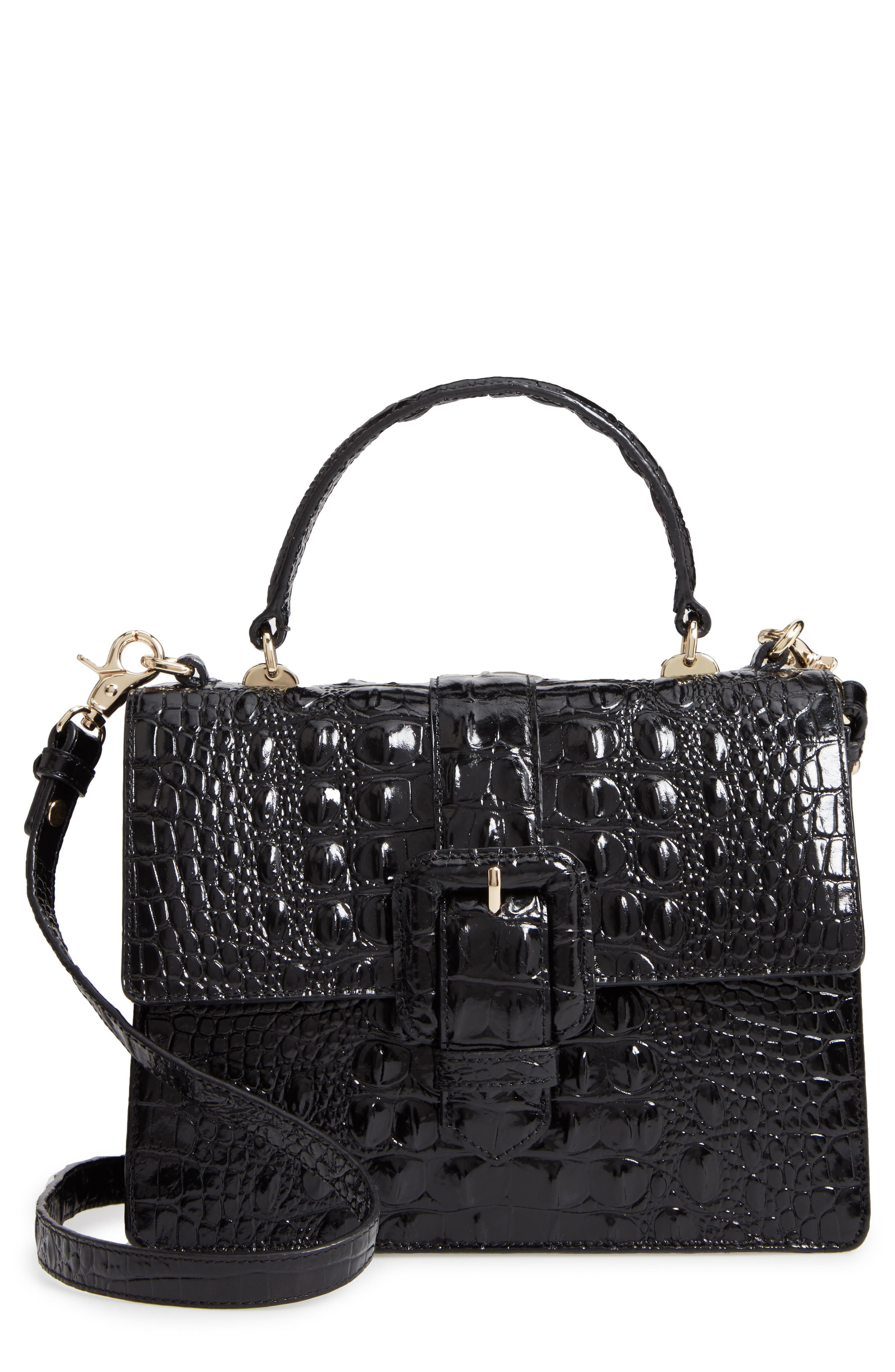 Brahmin Mini Francine Croc Embossed Leather Satchel Nordstrom