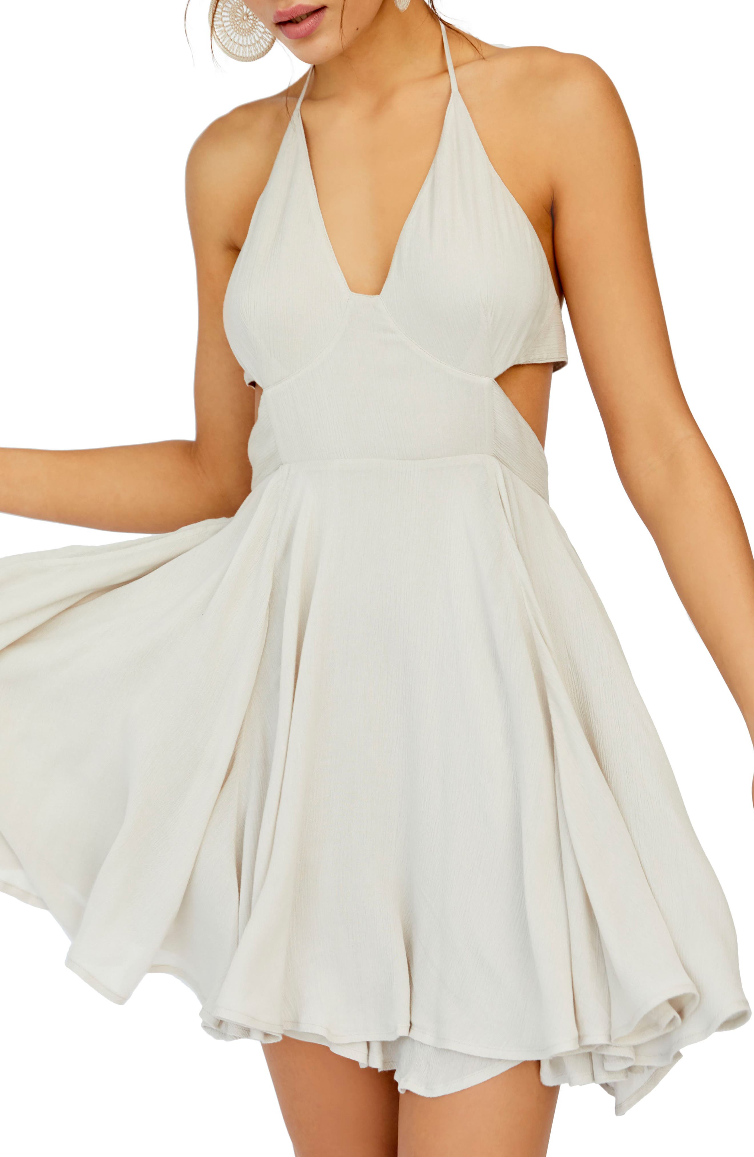 Endless Summer By Free People Lillie Halter Minidress, Ivory