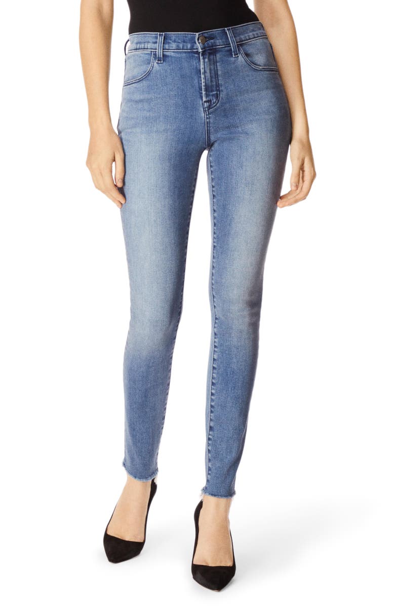 J Brand Jeans MARIA HIGH WAIST RAW HEM SKINNY JEANS