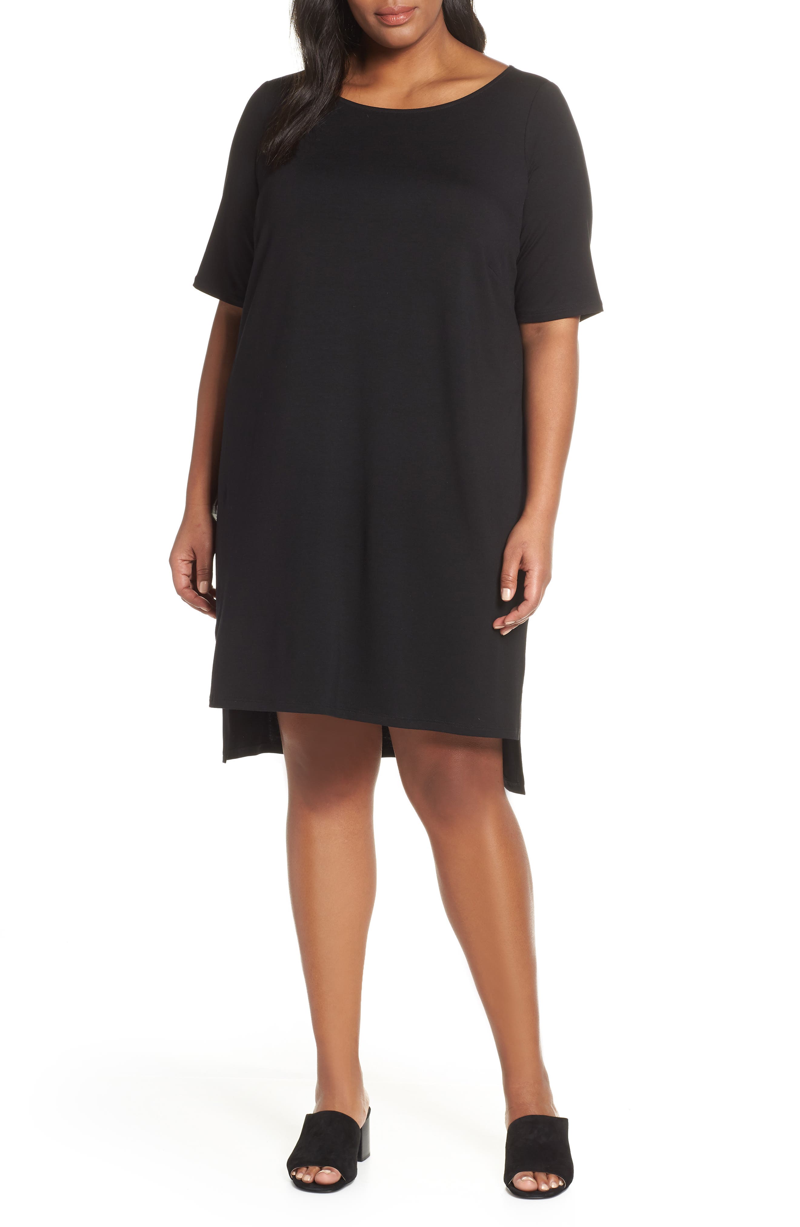 Plus Size Eileen Fisher Shift Dress, Black