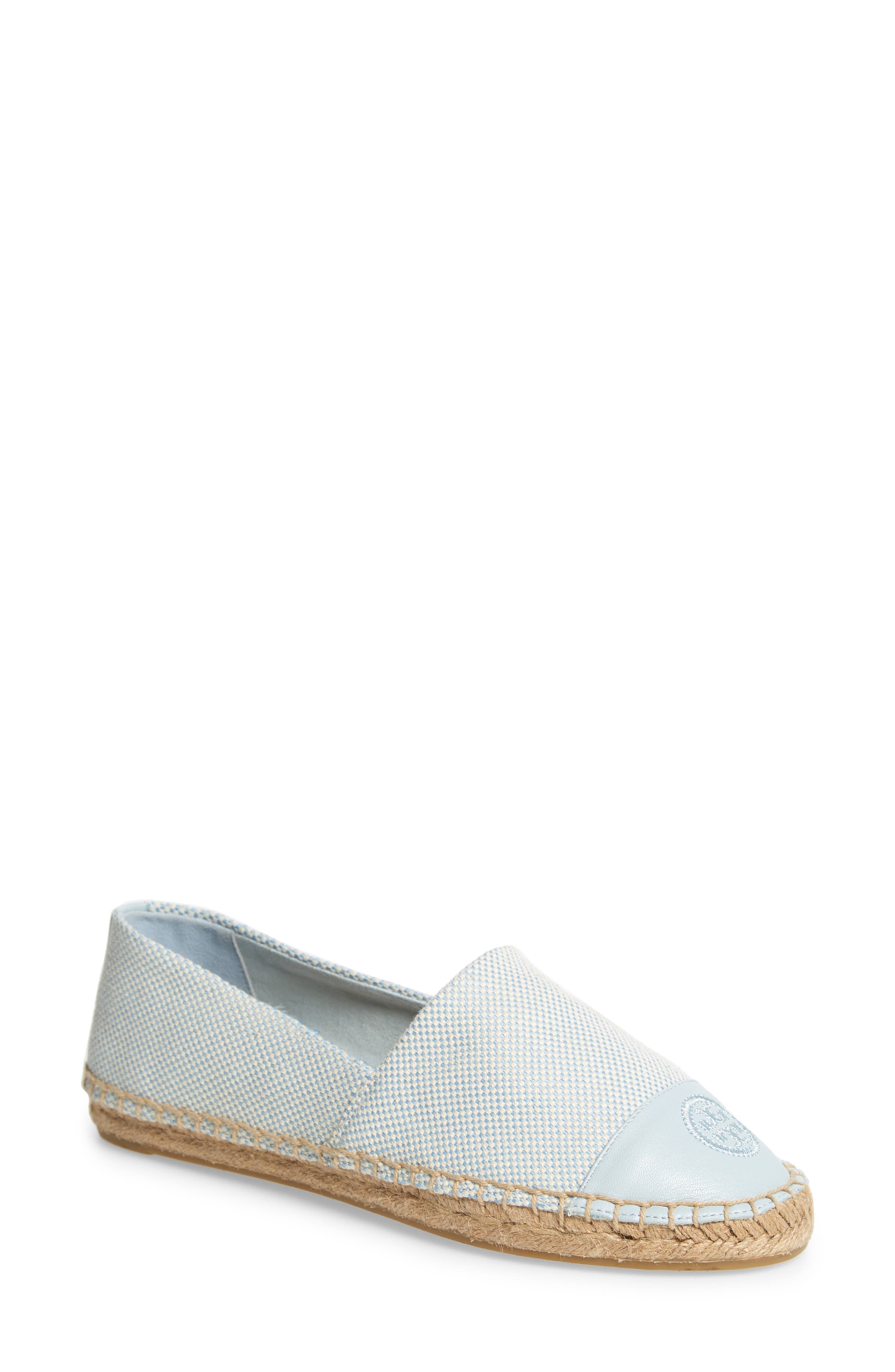 Tory Burch Colorblock Espadrille Flat, Blue/green