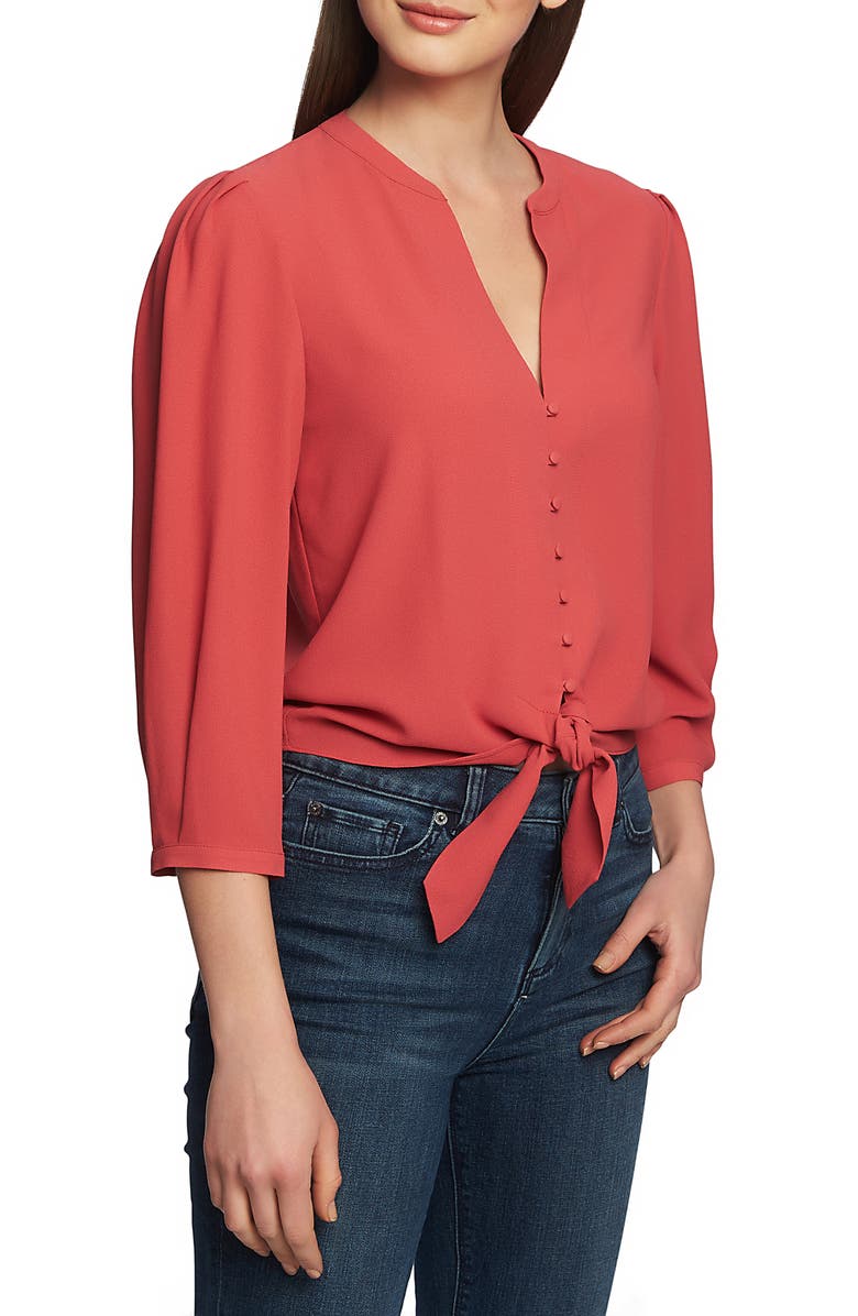 1.state Tops TIE FRONT BLOUSE