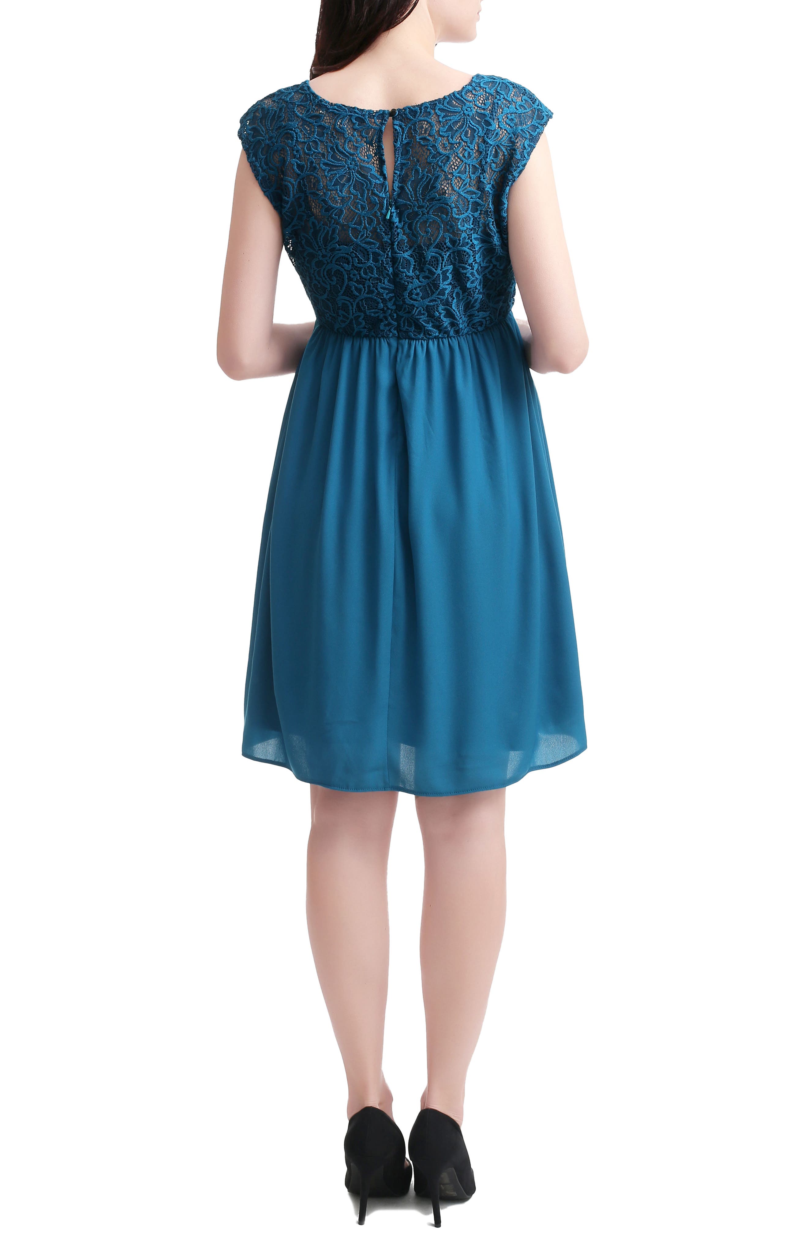 Kimi And Kai Genevieve Lace Maternity Dress, Blue/green