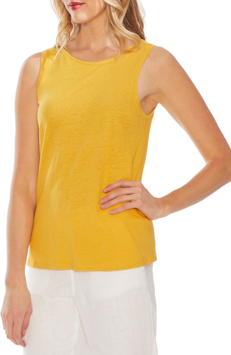 Vince Camuto Tops TWIST BACK LINEN BLEND TANK