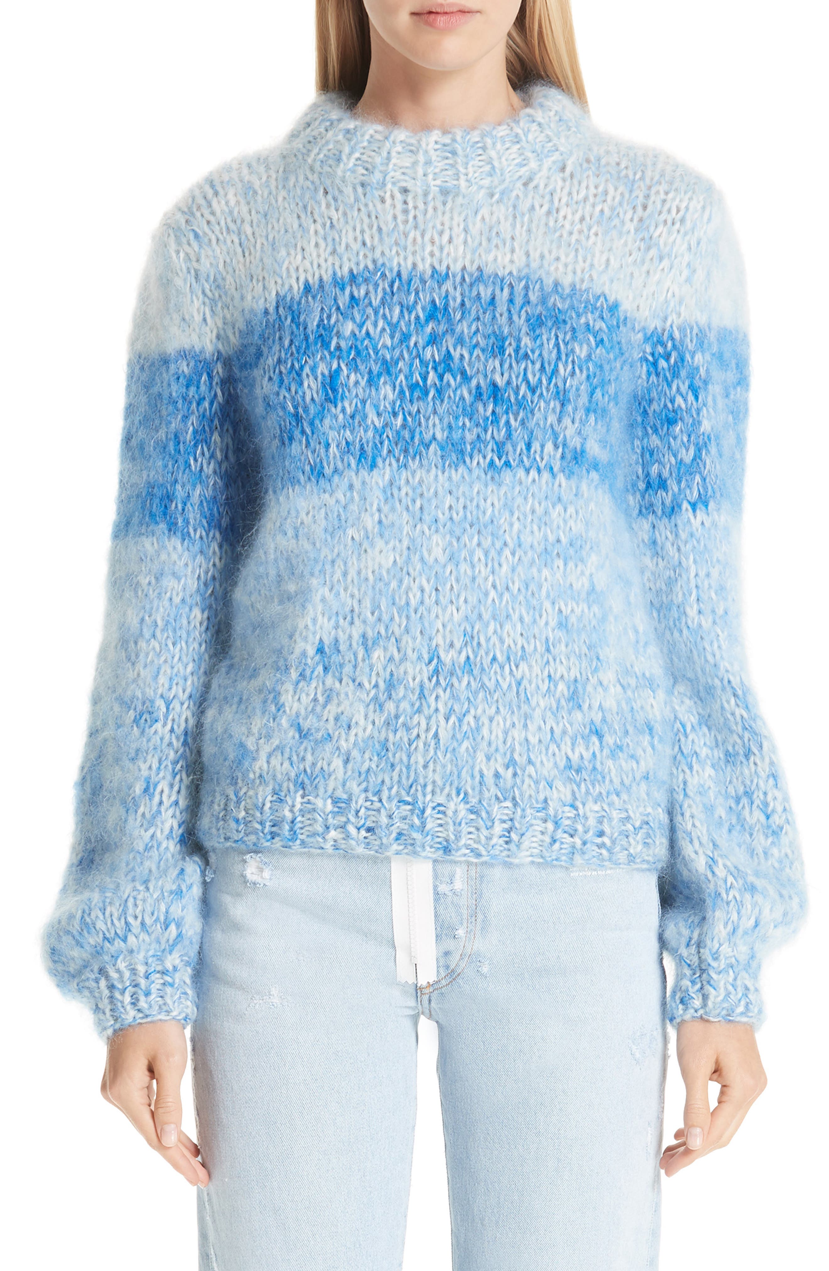 Ganni Julliard Stripe Mohair & Wool Sweater