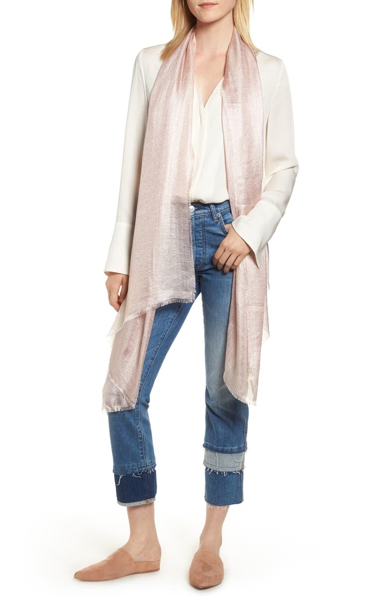 NORDSTROM Shimmer Wrap, Main, color, PINK CHINTZ