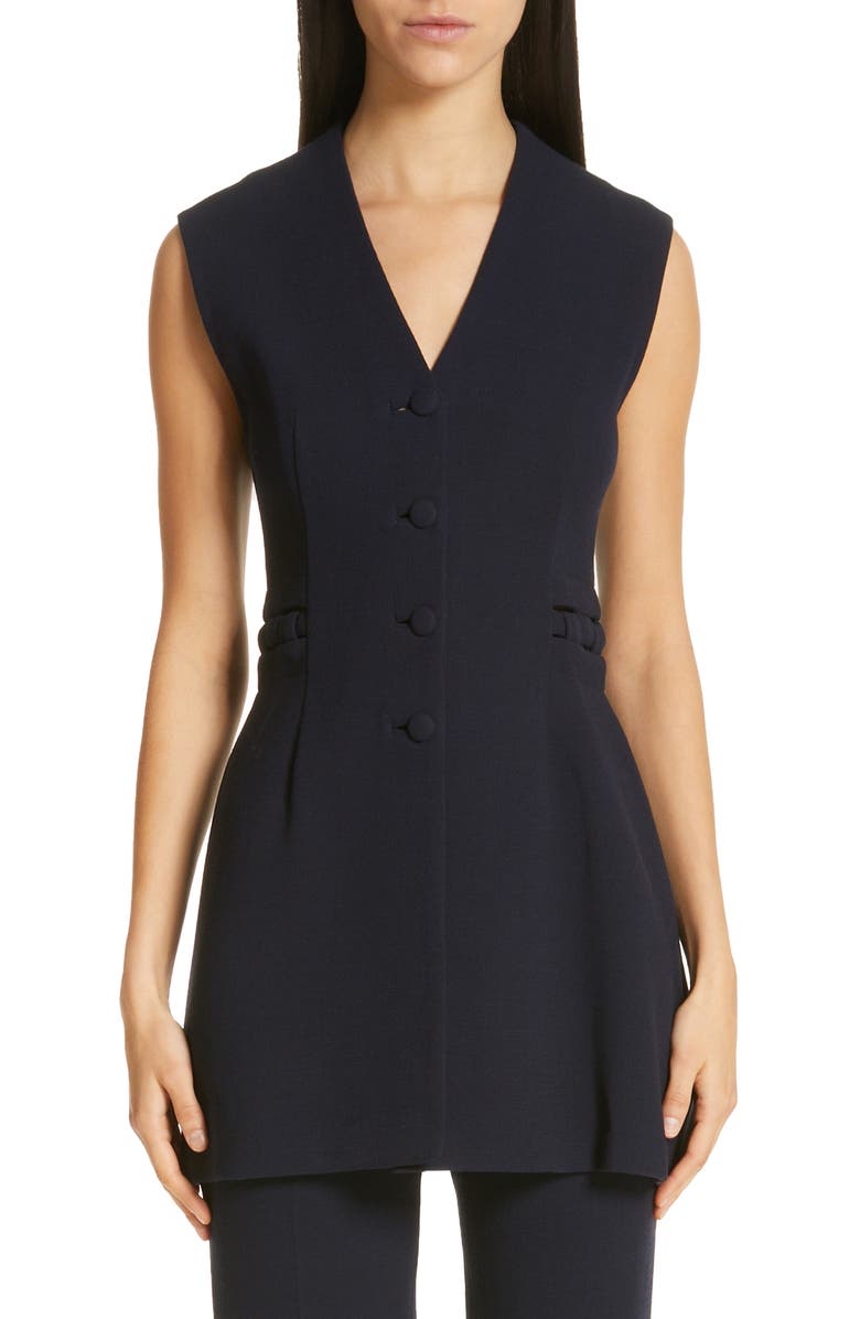 Lela Rose Tops V-NECK WOOL CREPE VEST