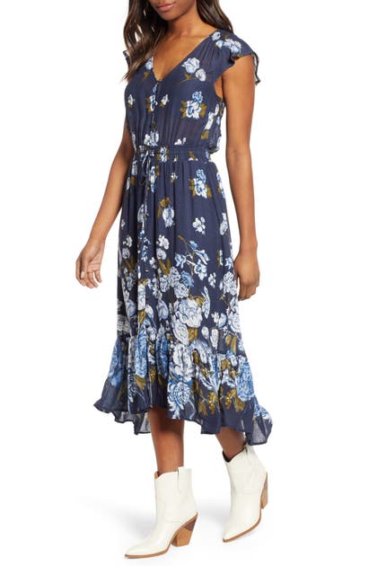 Lucky Brand Dresses FELICE FLORAL MIDI SUNDRESS