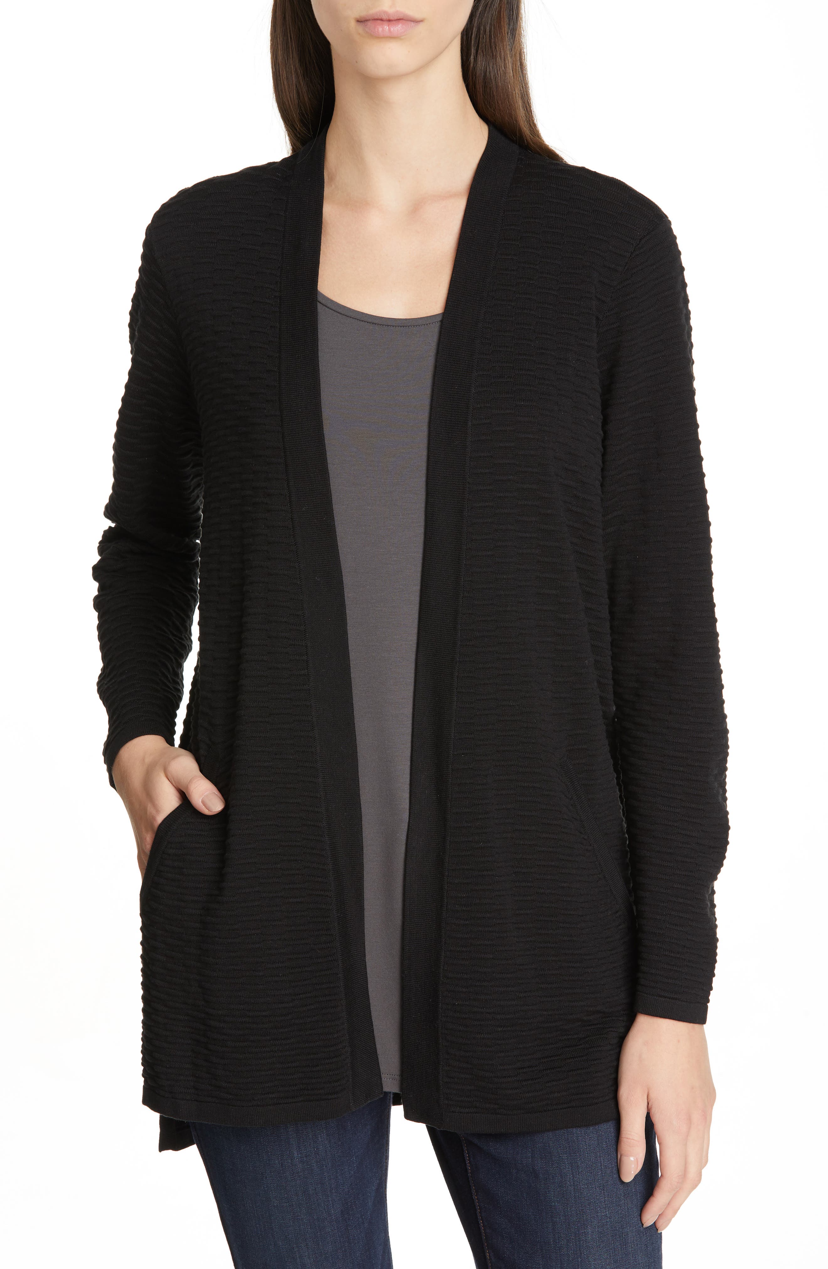 Eileen Fisher Silk & Organic Cotton Cardigan (Regular & Petite) Nordstrom