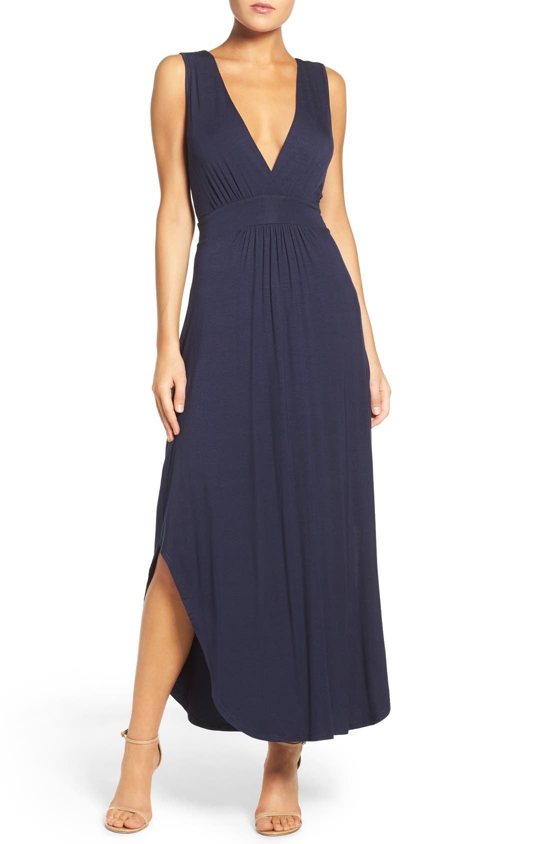 Fraiche By J V-Neck Jersey Dress
