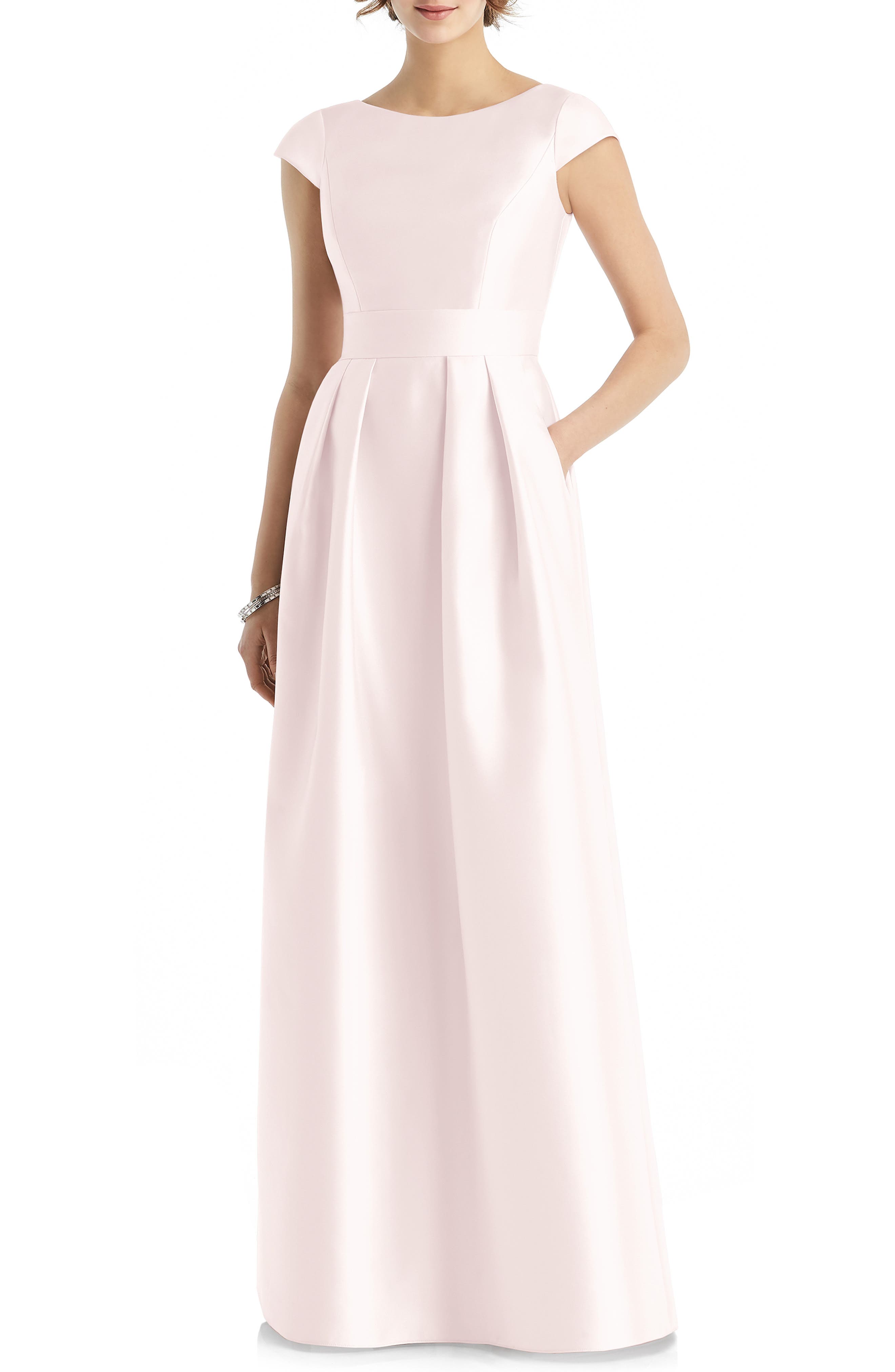 Alfred Sung Cap Sleeve Gown, Pink