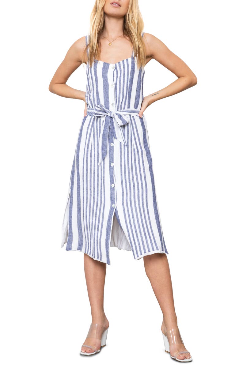 Rails Dresses Clement Tie Waist Linen Blend Sundress