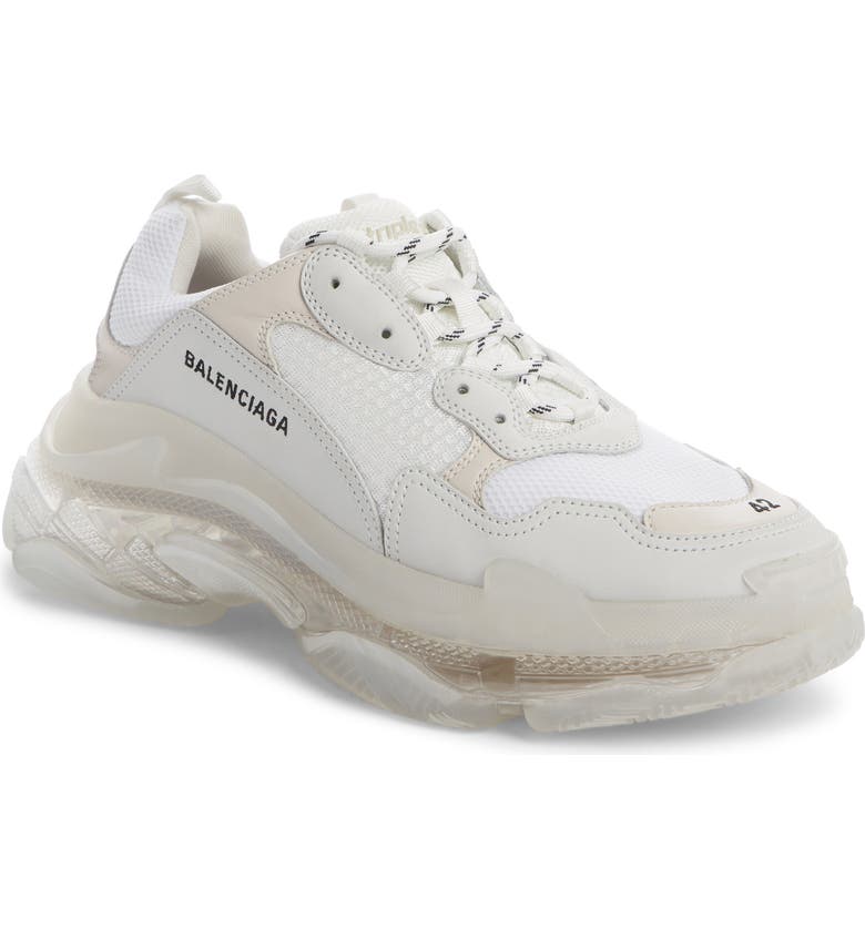 BALENCIAGA TRIPLE S CLEAR SOLE TRAINER SNEAKER,541624W09E1