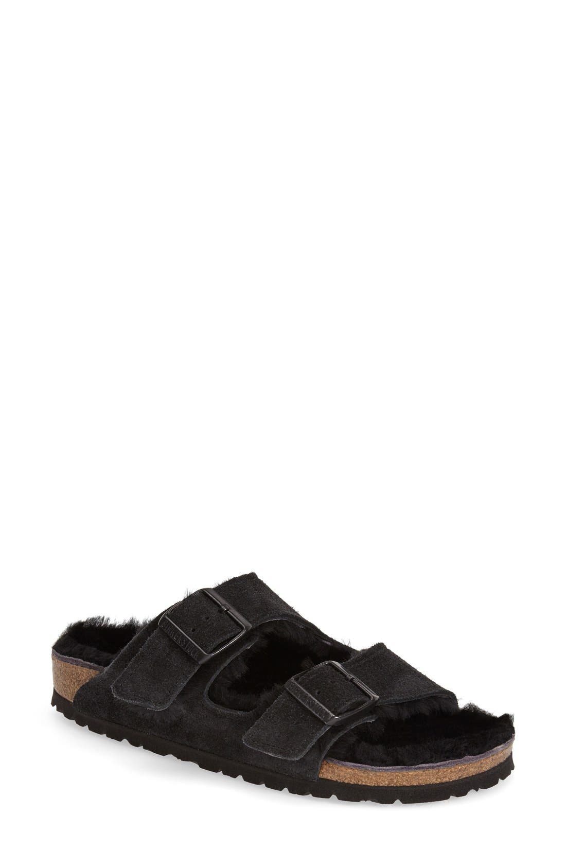 Birkenstock 'Arizona' Genuine Shearling Lined Sandal (Women) | Nordstrom