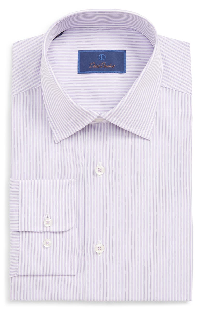 David Donahue REGULAR FIT STRIPE DRESS SHIRT