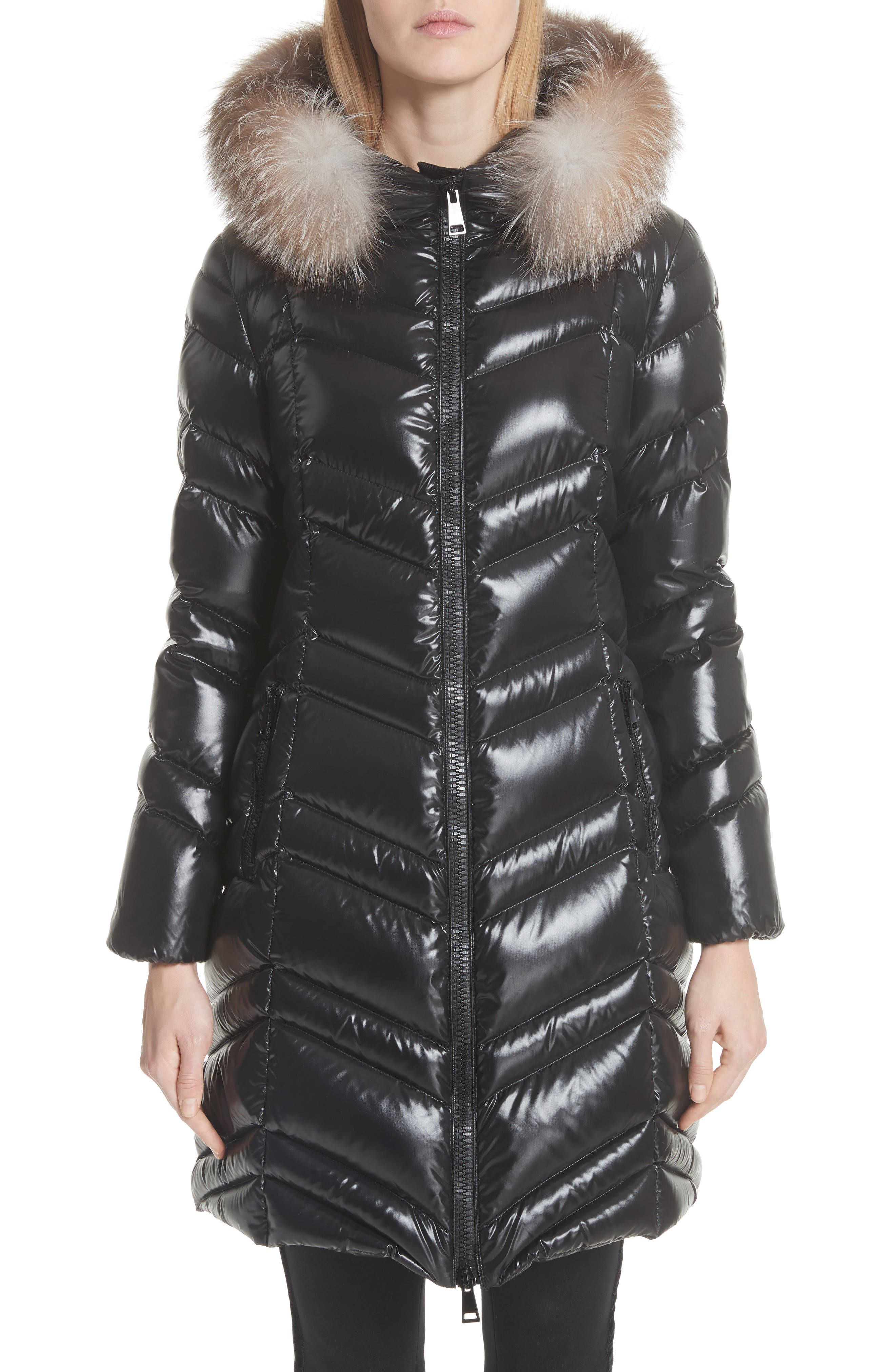 Moncler Fulmar Hooded Down Puffer Coat With Removable Genuine Fox Fur Trim