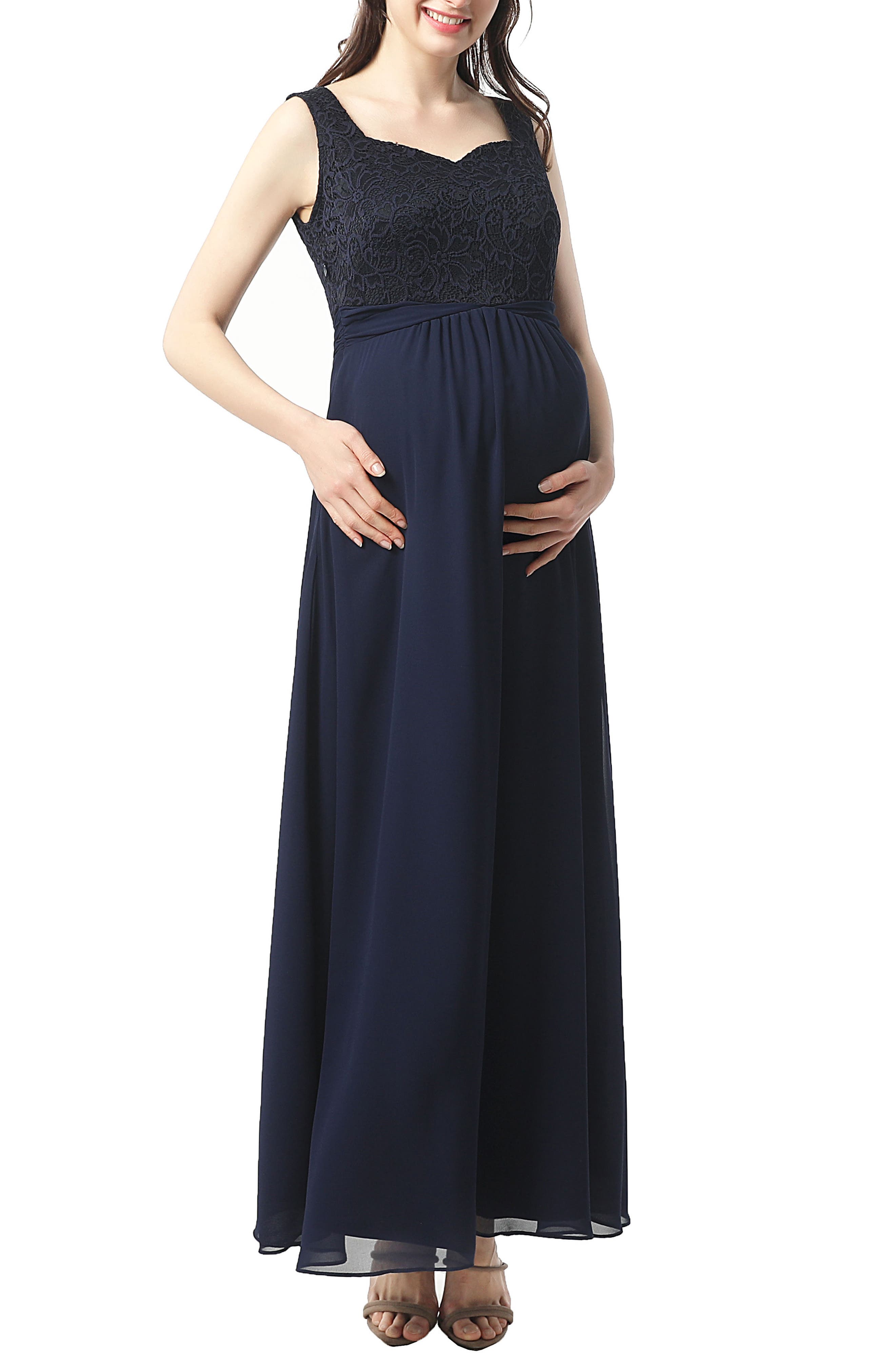 Kimi And Kai Kyra Maternity Maxi Dress, Blue